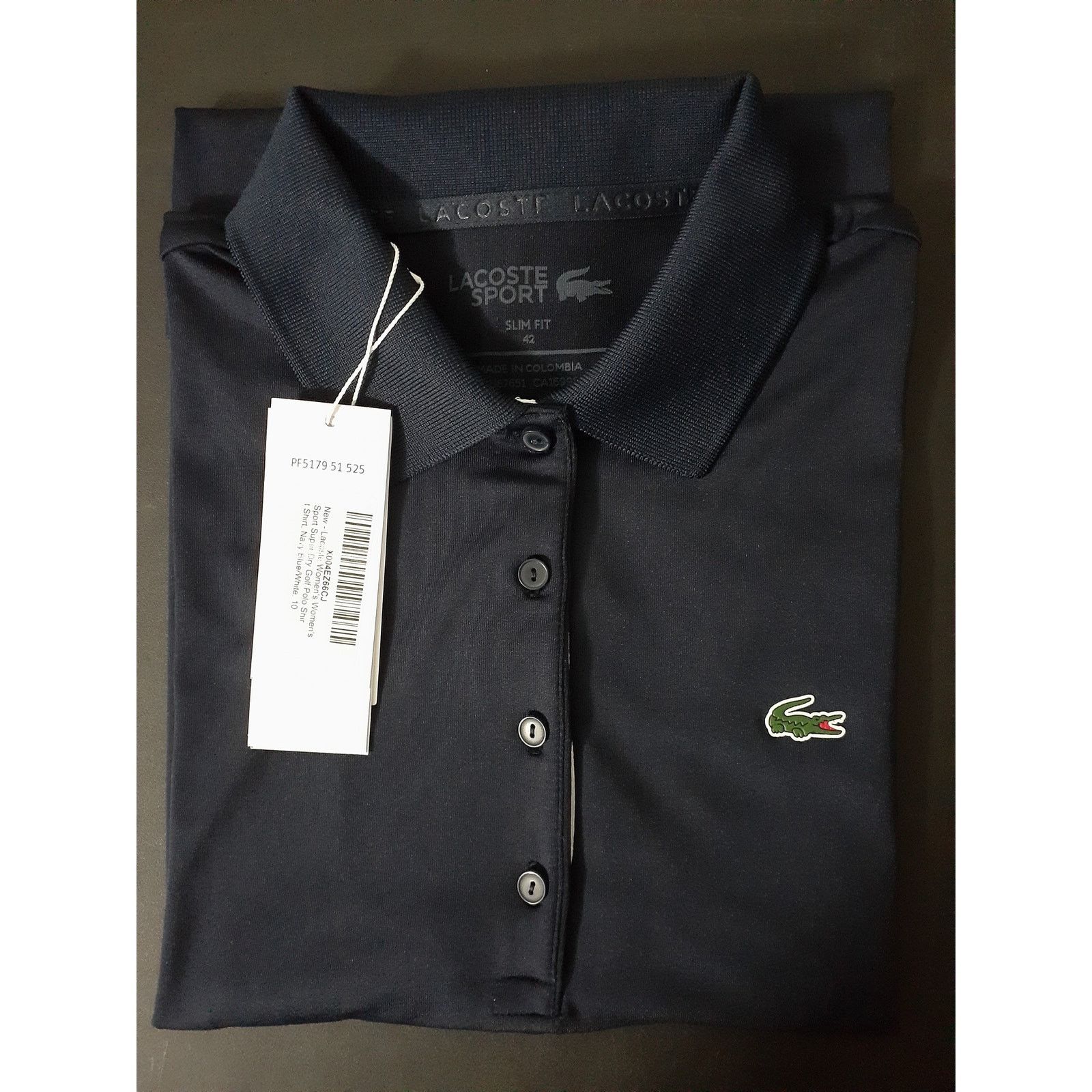 Lacoste Lacoste Women's Sport Super Dry Golf Polo Shirt Navy 10 Size L / US 10 / IT 46 - 2 Thumbnail