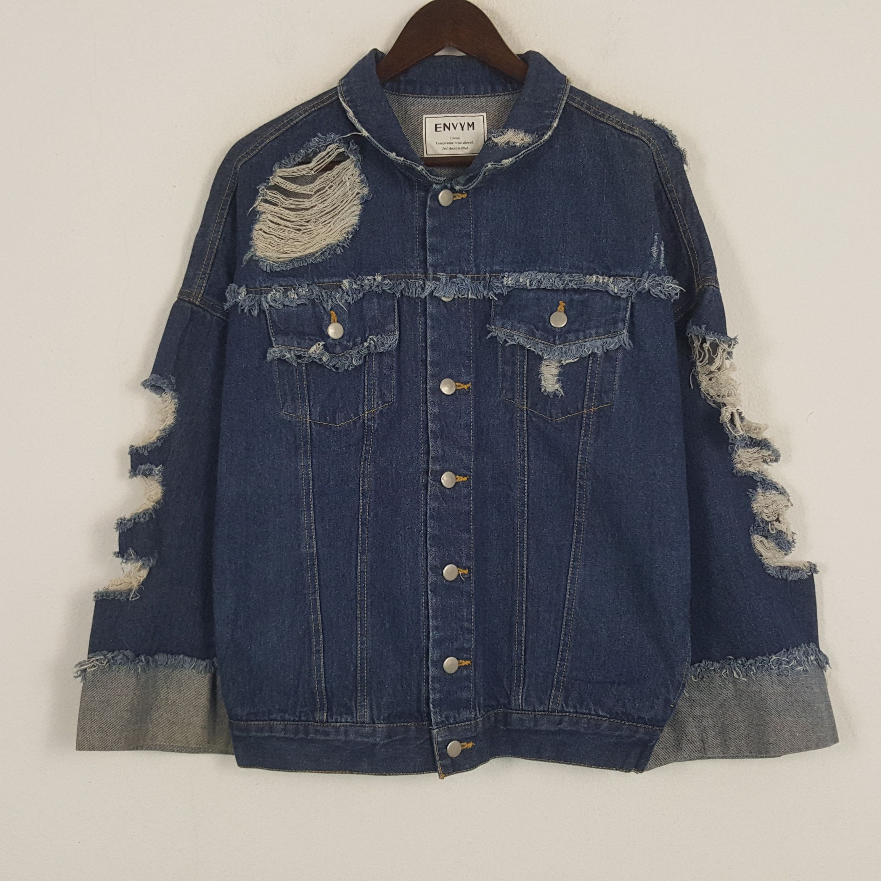 Vintage Vintage Envym Distressed Style Bikers Jacket Size US M / EU 48-50 / 2 - 1 Thumbnail