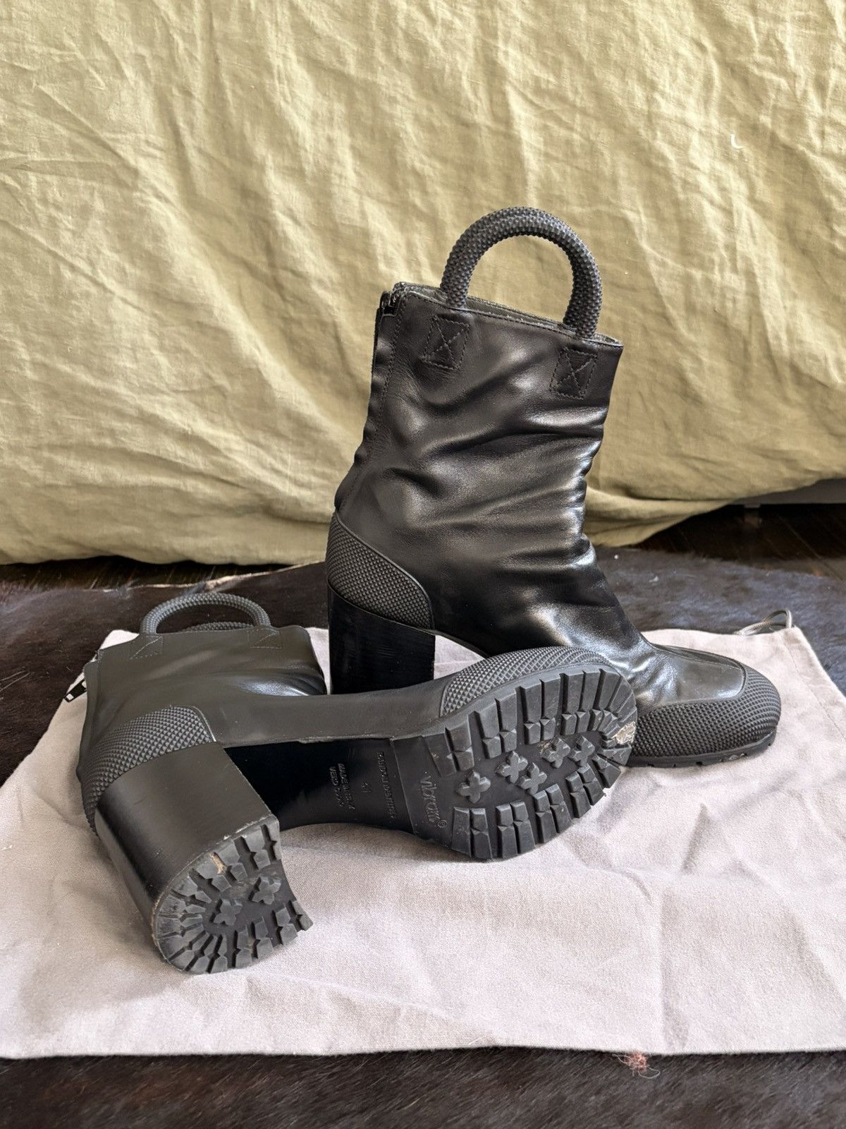 Random Identities Black heel boots By Stefano Pilati EU 41 Size US 11 / IT 41 - 6 Thumbnail