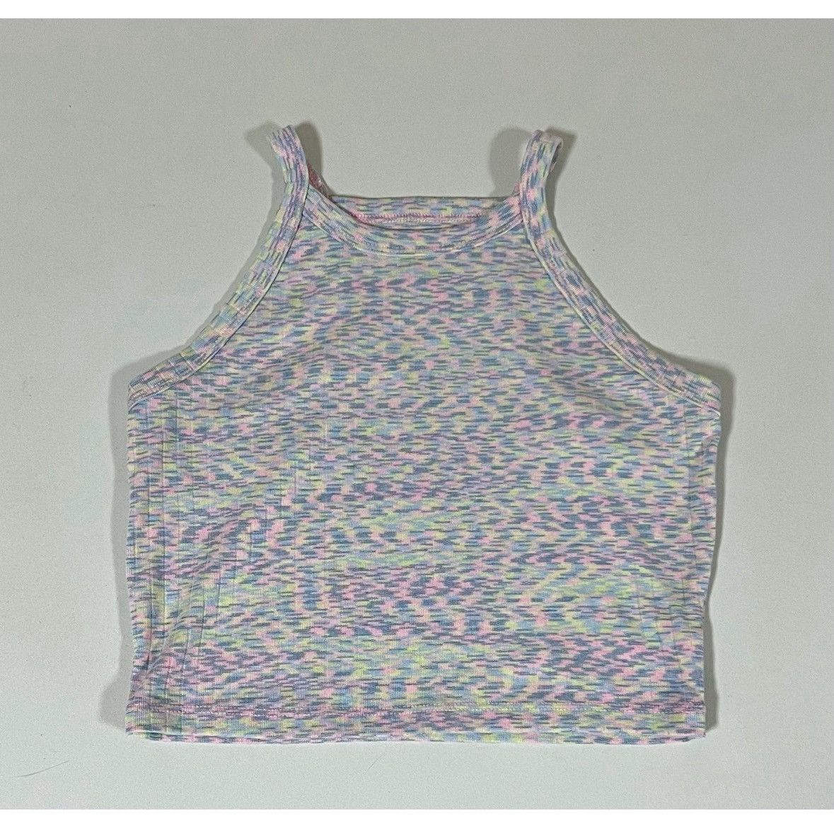 American Eagle Outfitters Periwinkle Marled Square-Neck Halter Crop Top Shirt Size M🦋✨ Size M / US 6-8 / IT 42-44 - 1 Thumbnail