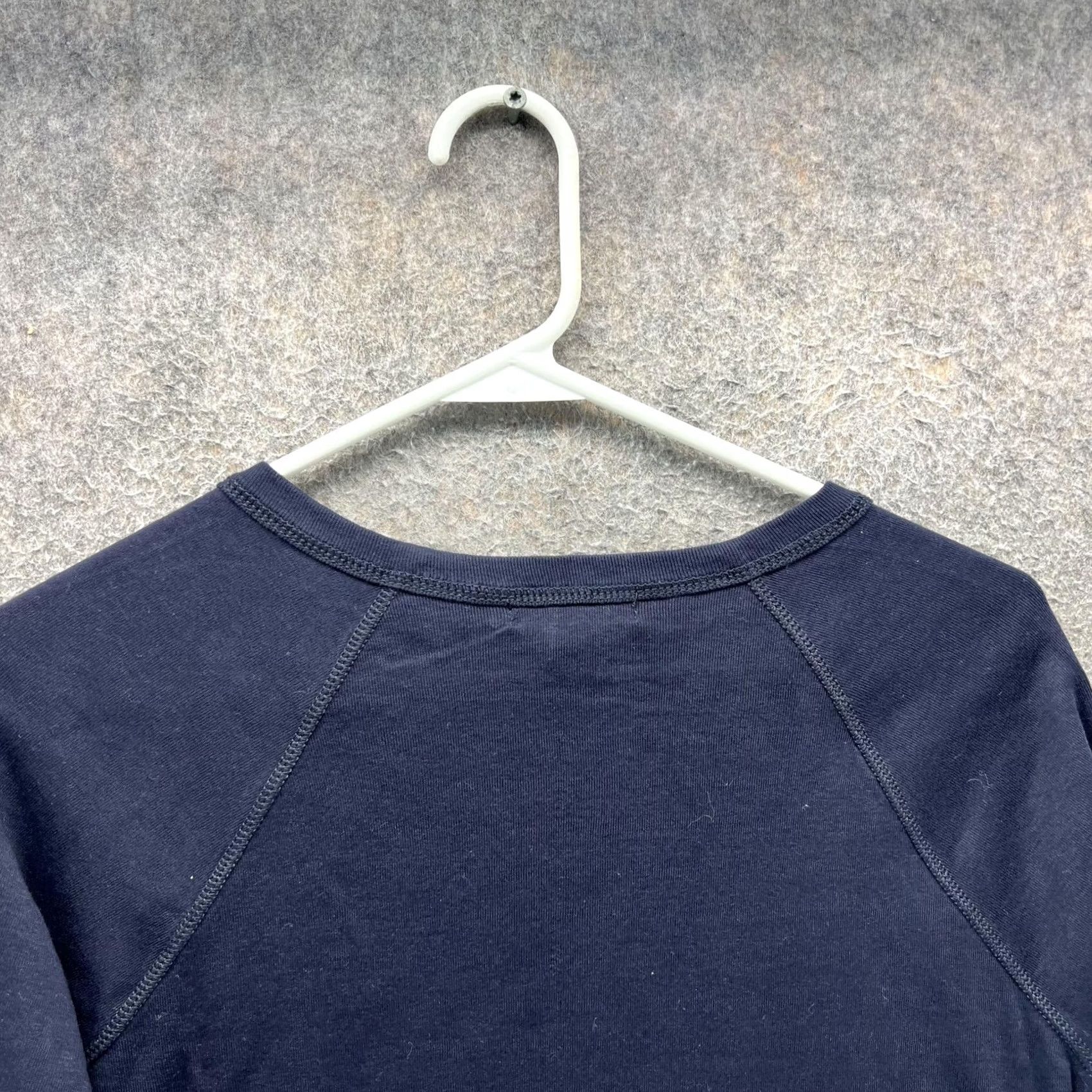 Vintage Lauren Jeans Co. Ralph Lauren Shirt Womens M Button Shoulder 3/4 Sleeve Top Blue Navy Raglan Casual Shirt Women Size M / US 6-8 / IT 42-44 - 7 Thumbnail