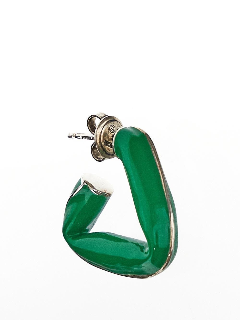 Bottega Veneta o1n1vont0425 Size: OS / Fold Triangle Hoop Earrings in Green Size ONE SIZE - 3 Thumbnail