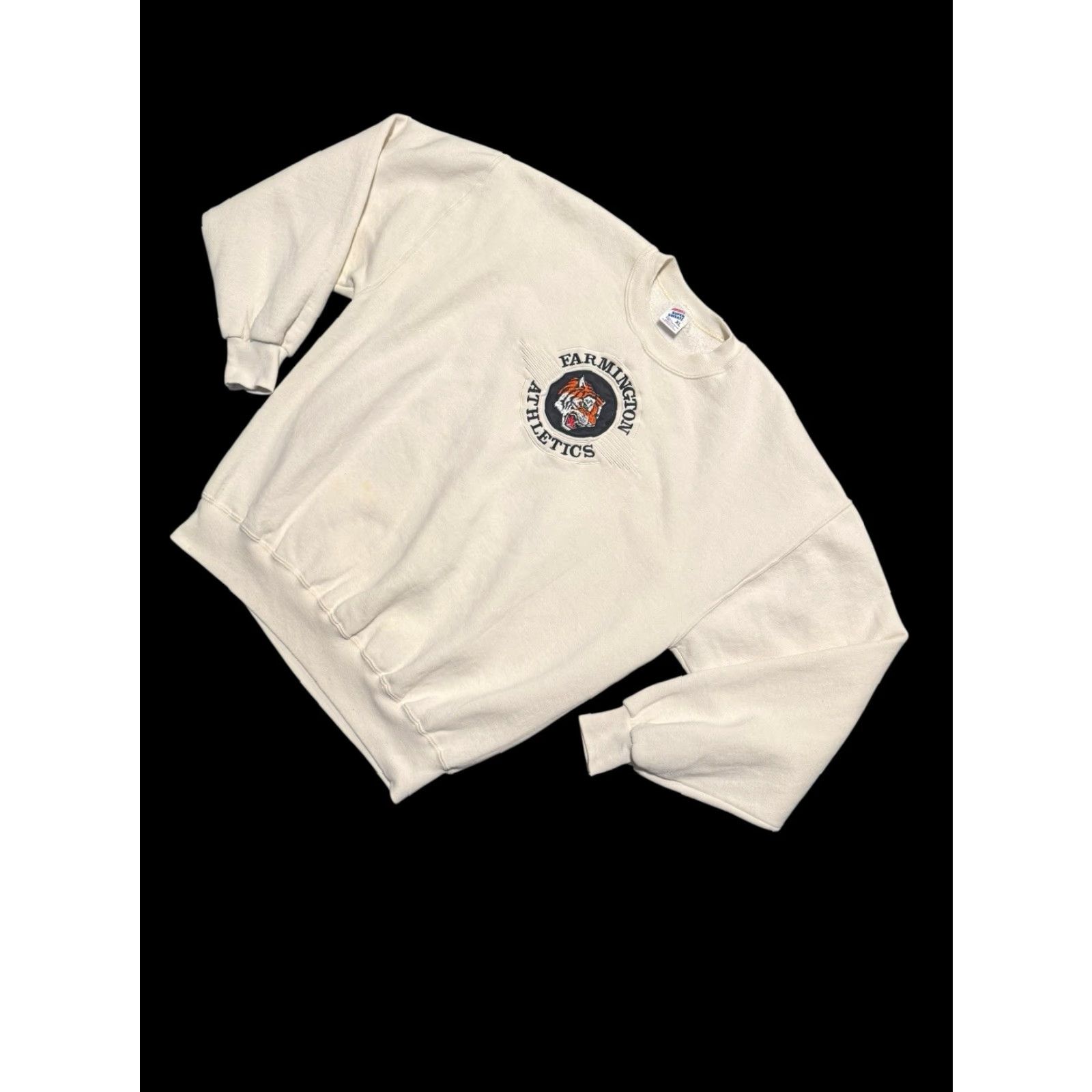Jerzees VINTAGE Jerzees Farmington High-school Tigers Logo Sweatshirt XL White USA UNISEX Adults, Sweatshirt, Logo, Vintage, 90s? Size US XL / EU 56 / 4 - 4 Thumbnail