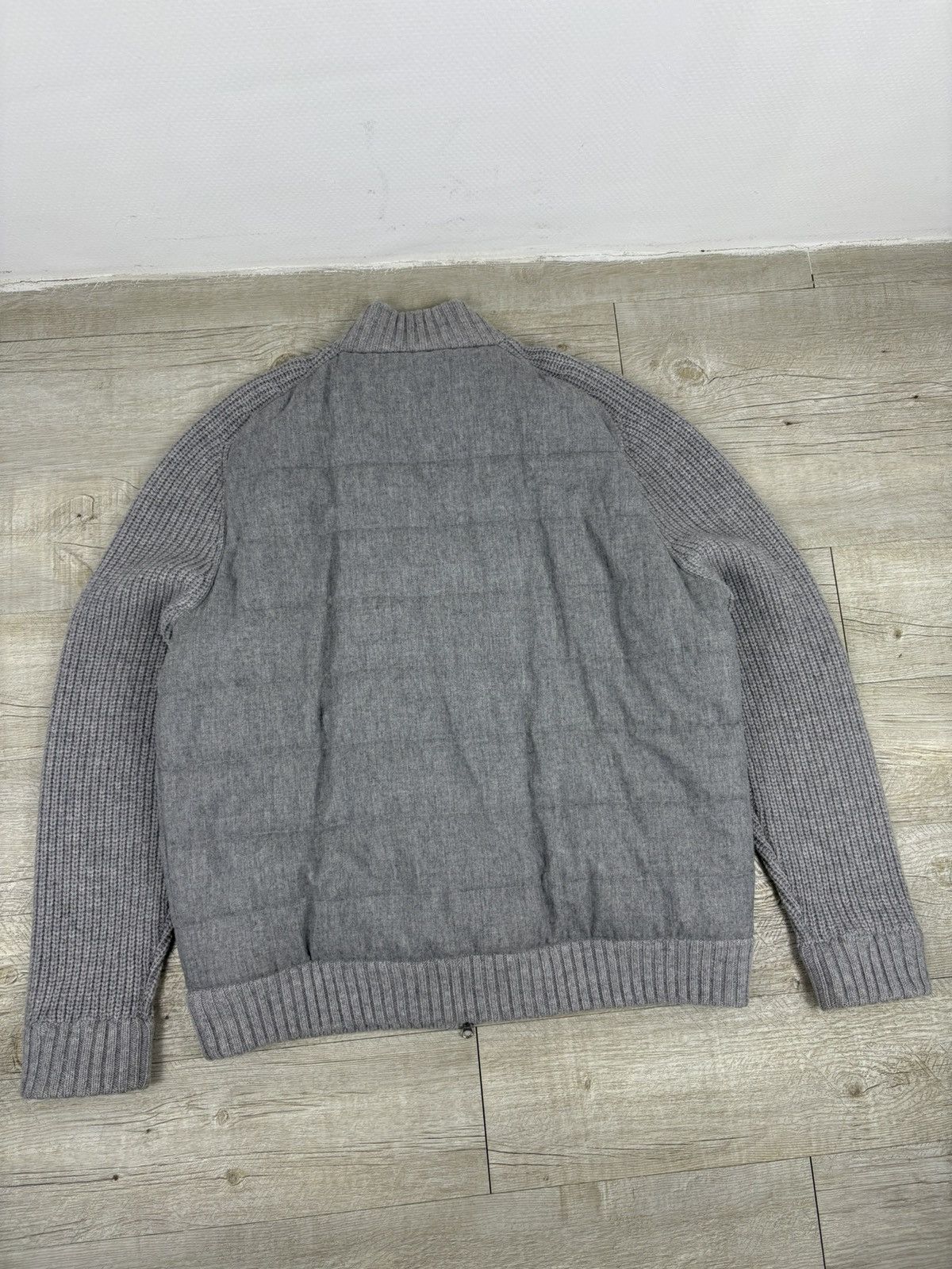Gran Sasso Rare Sartorial Gran Sasso Knit Wool-Cashmere Down Jacket Full-Zip Cardigan Bomber Size US XL / EU 56 / 4 - 5 Thumbnail