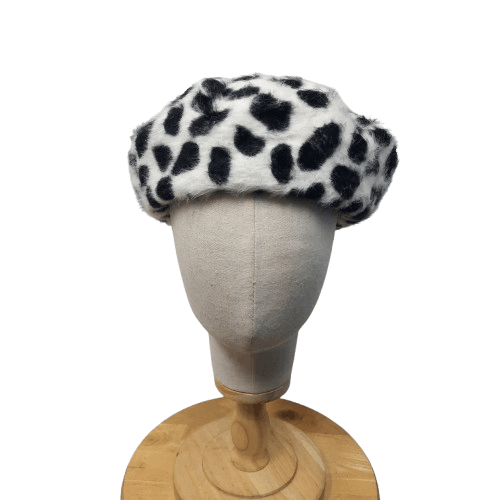 If Six Was Nine 🔮 Japanese brand juze leopard punk style fur beret hat Size ONE SIZE - 1 Thumbnail