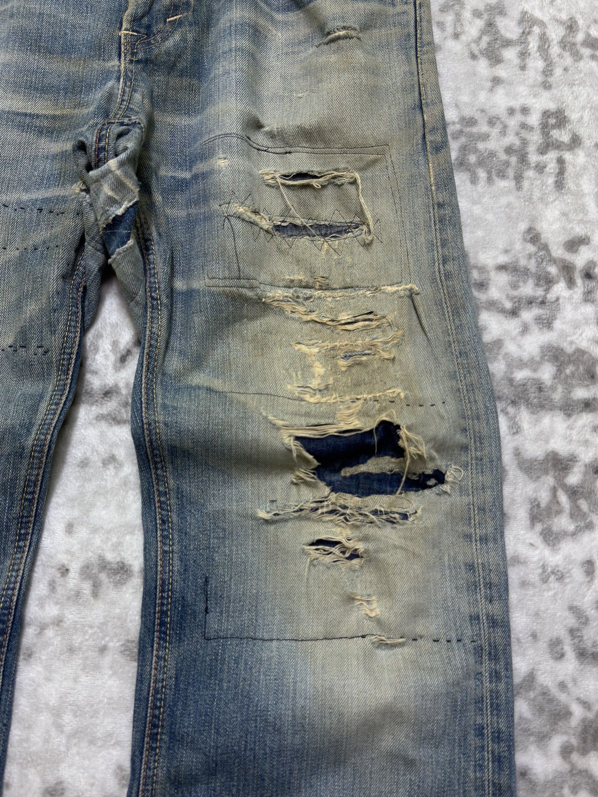 Edwin Vintage Edwin Distressed Mud Wash Denim Jeans Size US 33 - 6 Thumbnail