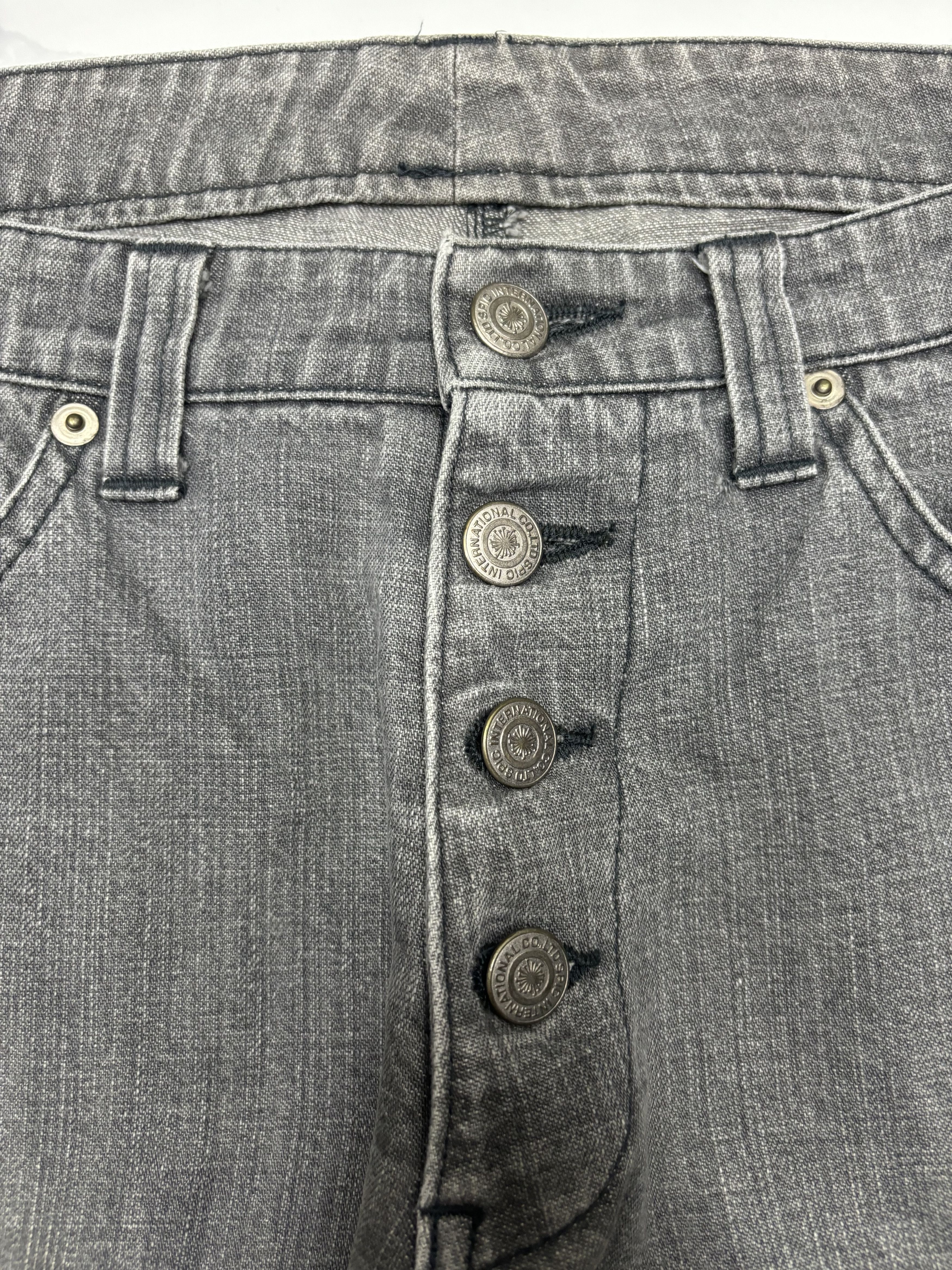 Tornado Mart Tornado Mart Lace Up Flare Jeans Faded Grey Size US 30 / EU 46 - 9 Thumbnail
