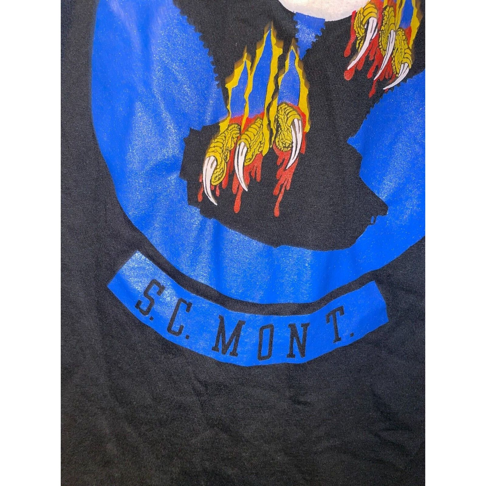 Jerzees Vintage Talons Shirt S.C. Mont. Black Graphic Tee 80s VTG M Size US M / EU 48-50 / 2 - 8 Thumbnail