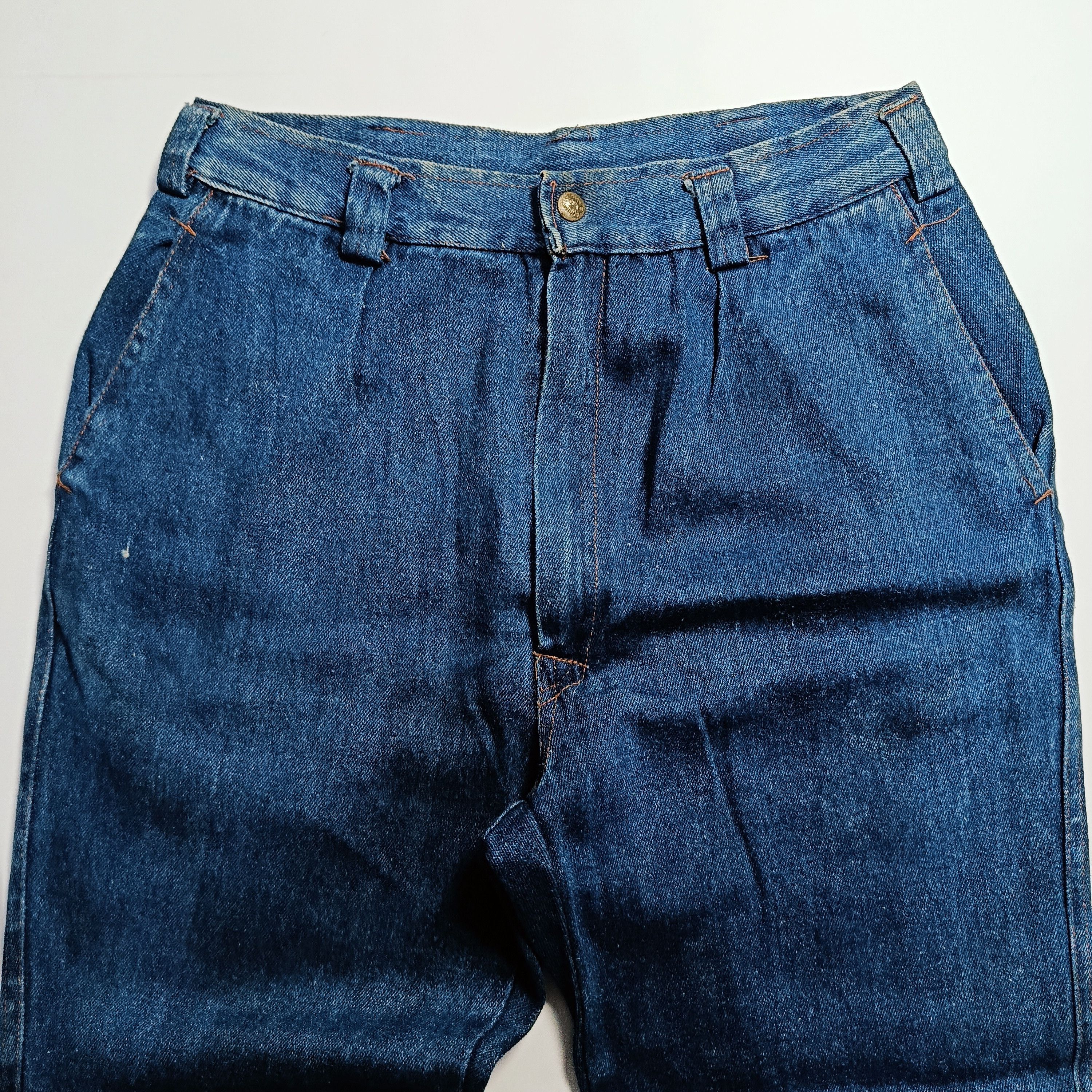 Vintage 1970s Japanese Pleated Denim Work Trousers Size US 29 - 3 Thumbnail