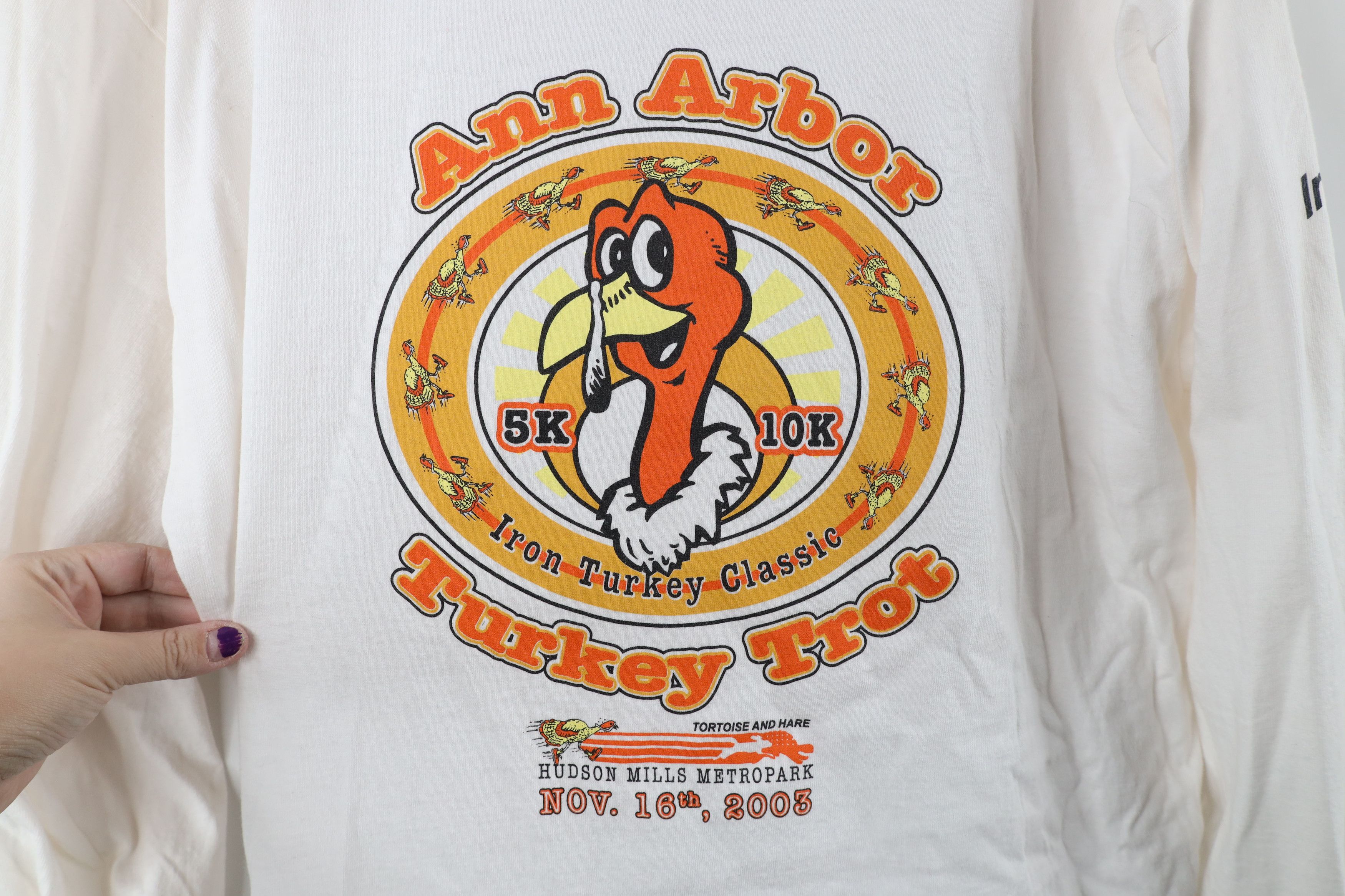 Adidas Vintage Y2K Adidas Turkey Trot Road Race Long Sleeve T-Shirt Size US L / EU 52-54 / 3 - 5 Thumbnail