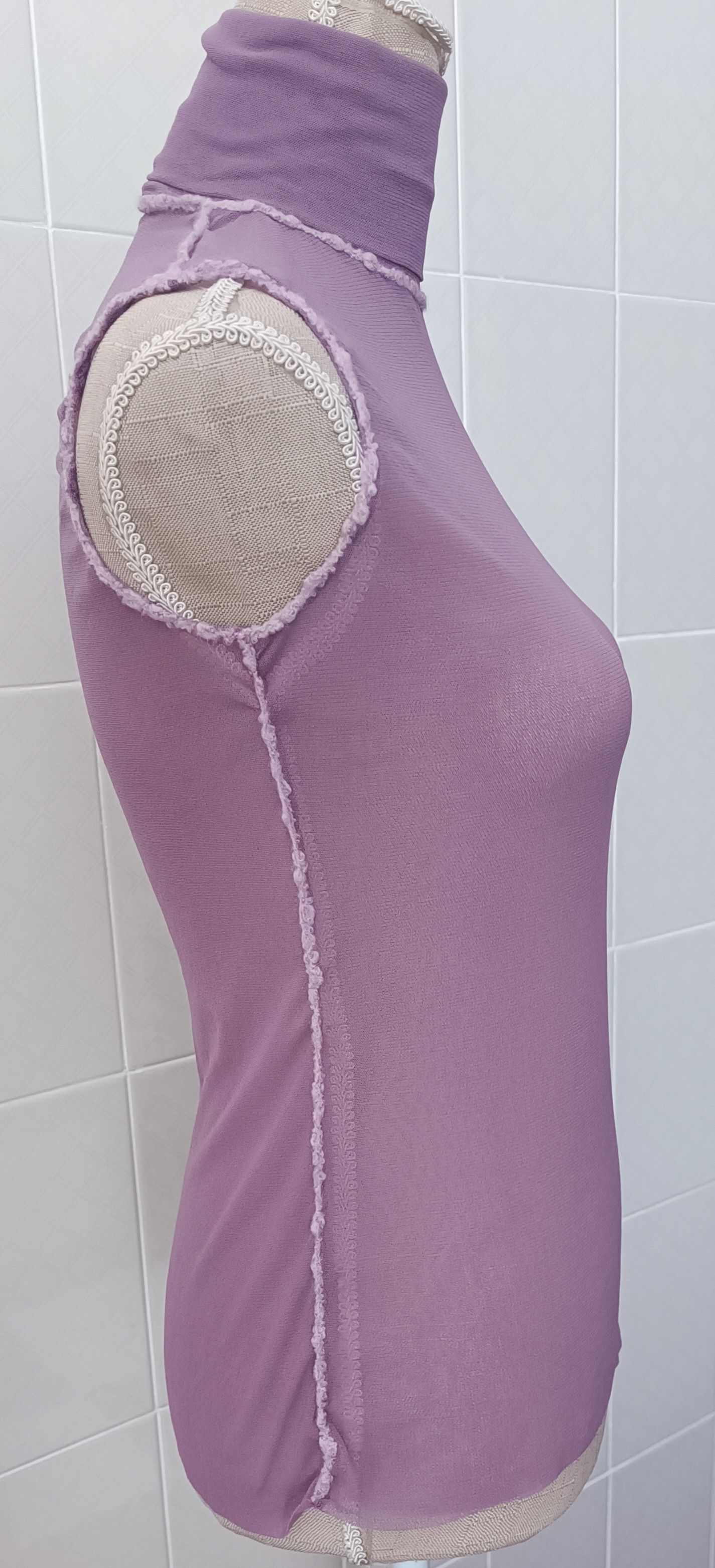 Jean Paul Gaultier 90's - Twinset - Lilac mesh tank top and jacket Size S / US 4 / IT 40 - 9 Thumbnail