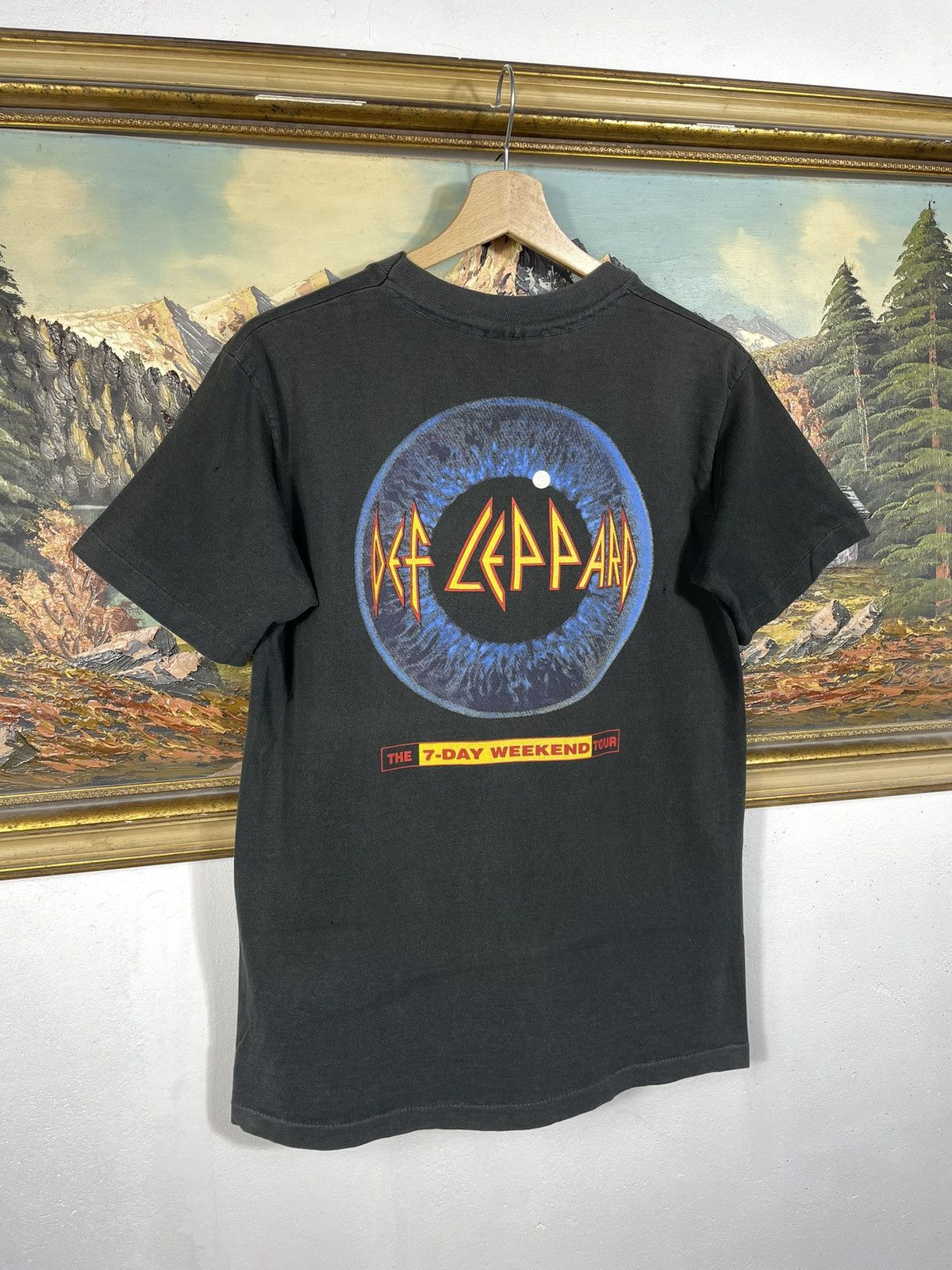 Band Tees Def Leppard Black Vintage 90s Tee Rock Metal Adrenalize Tour Size US M / EU 48-50 / 2 - 8 Thumbnail