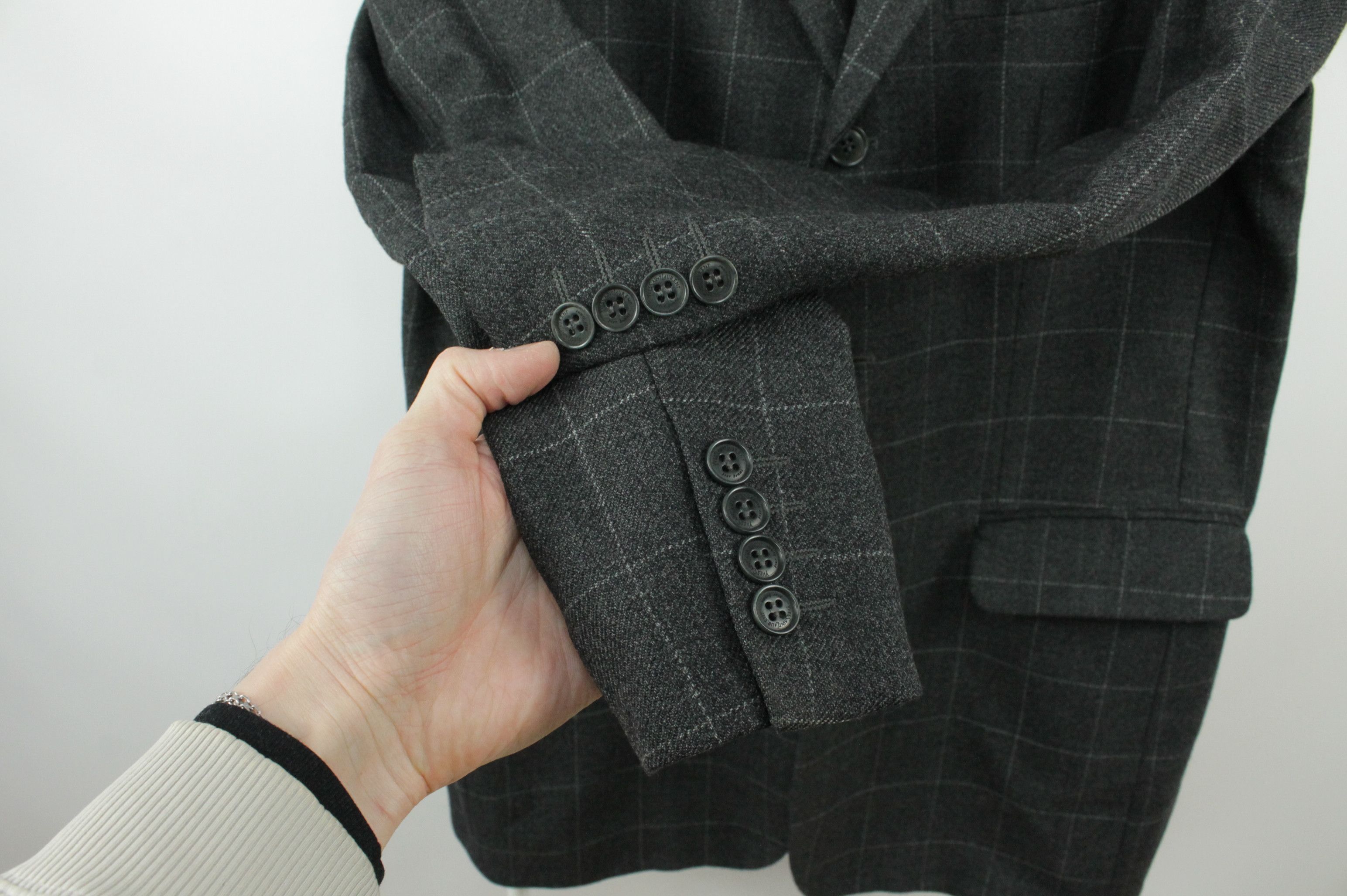 Yves Saint Laurent VTG Yves Saint Laurent Checked Flannel Wool Blazer Jacket Size US L / EU 52-54 / 3 - 4 Thumbnail