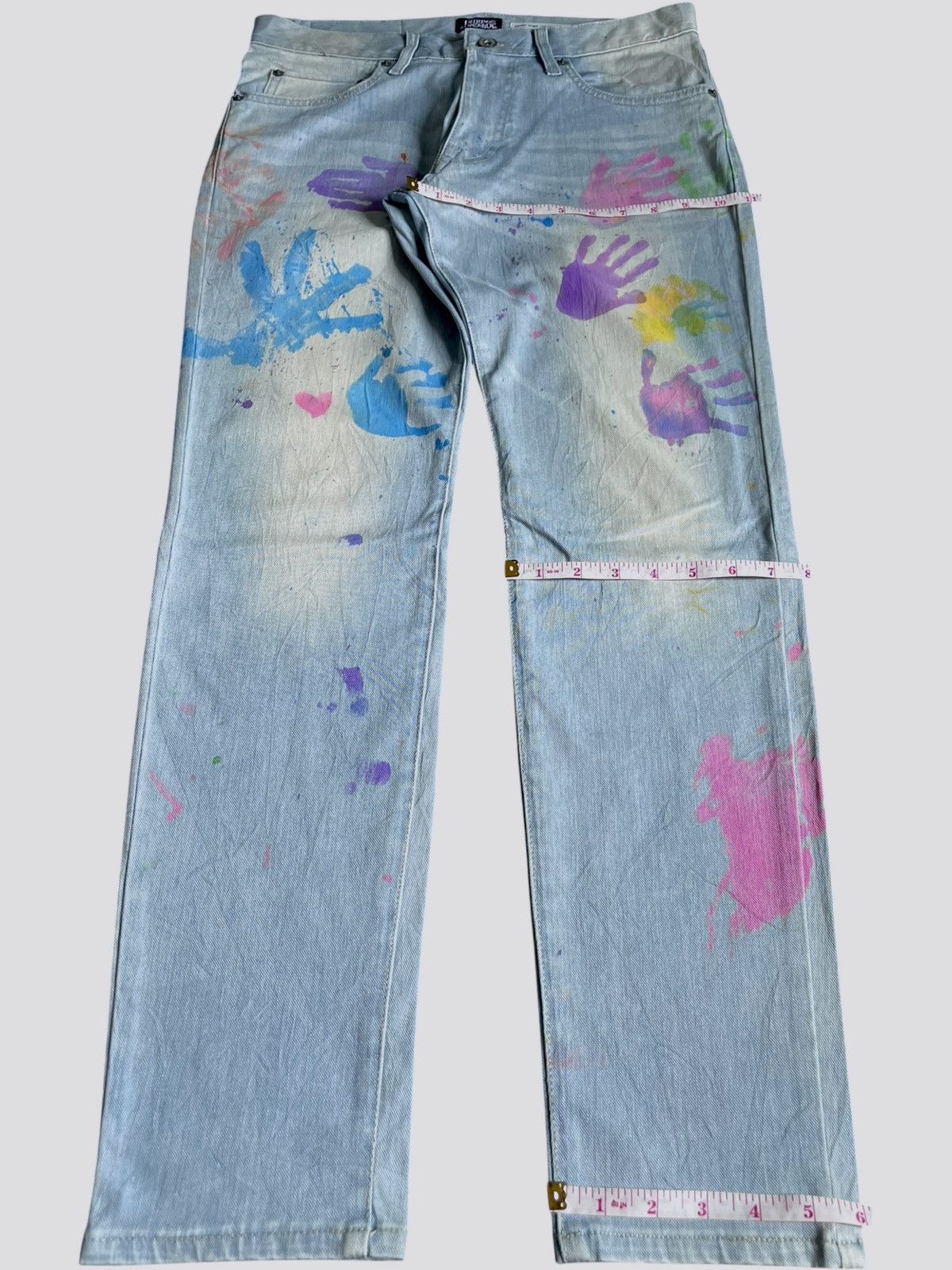 Dsquared2 Vintage Japanese Brand Painted Splattered Jeans Size 32" / US 10 / IT 46 - 8 Thumbnail