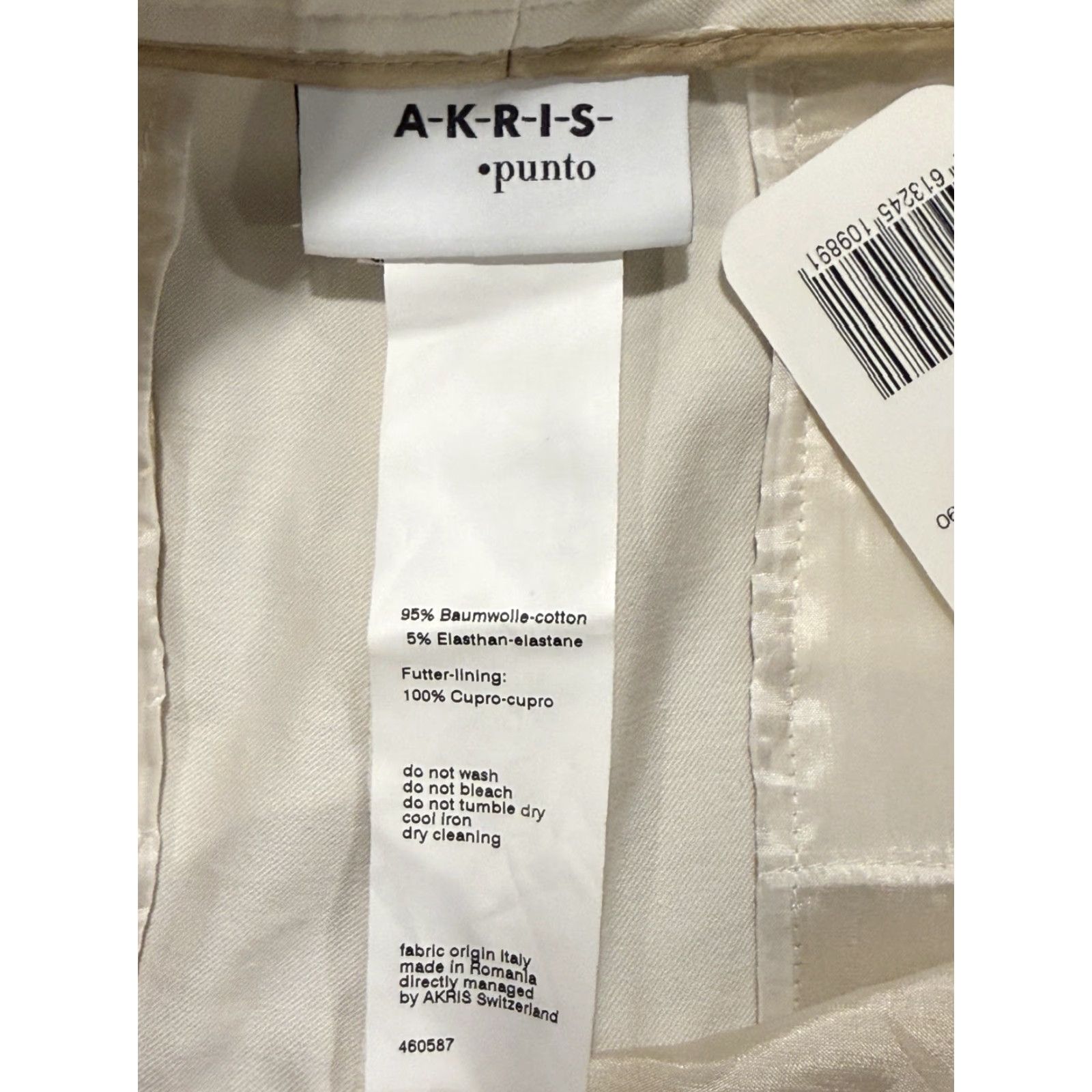 Vintage VINTAGE NWT AKRIS PUNTO Cream Straight Leg trousers 4 Women Pants Cotton Frankie Cream Minimalist City Preppy Ankle Women Size 27" / US 4 / IT 40 - 3 Thumbnail