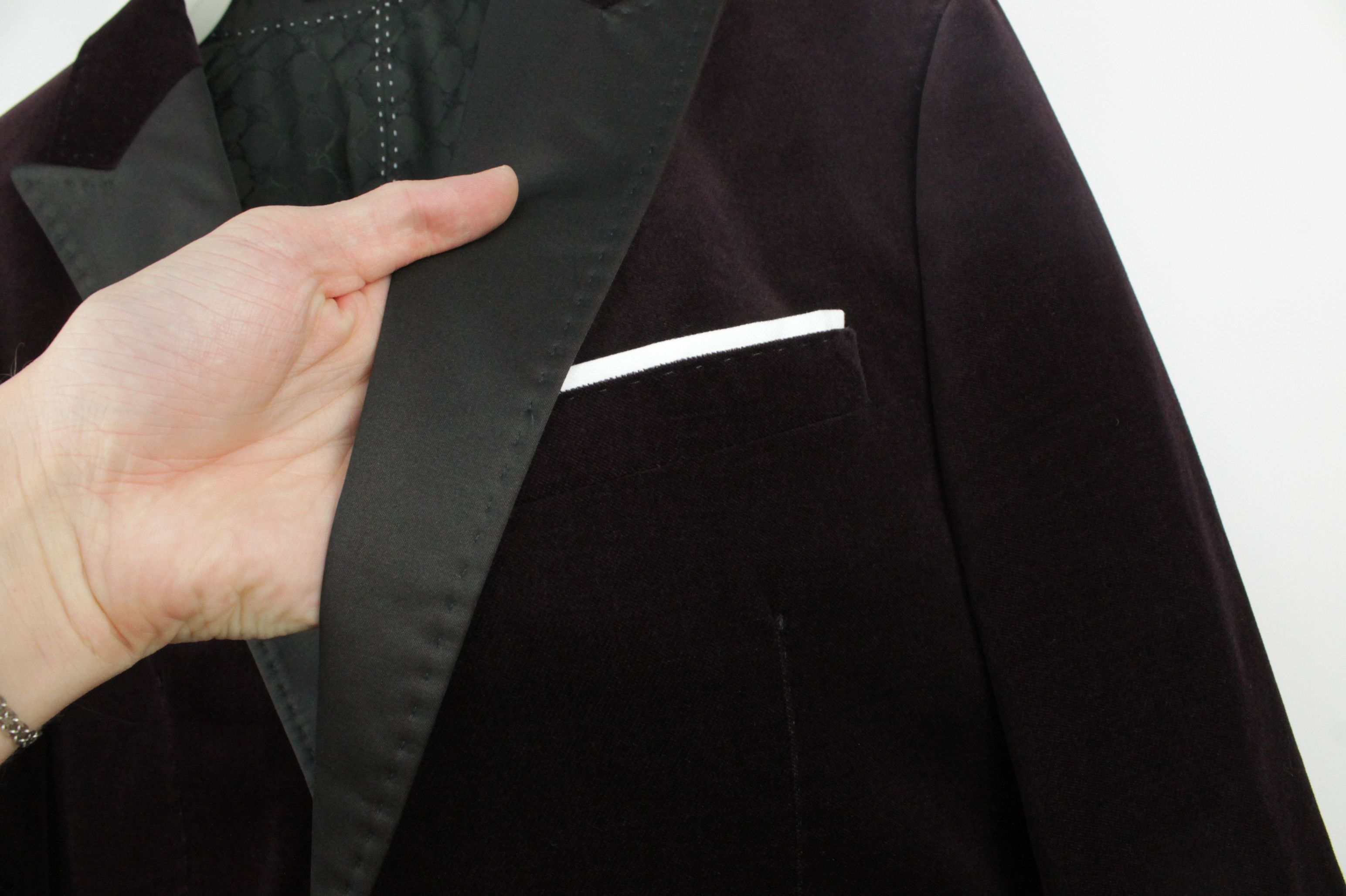 Joop! Joop! Slim Fit Velvet Hilarious Bordeux Blazer Jacket Size US M / EU 48-50 / 2 - 7 Thumbnail