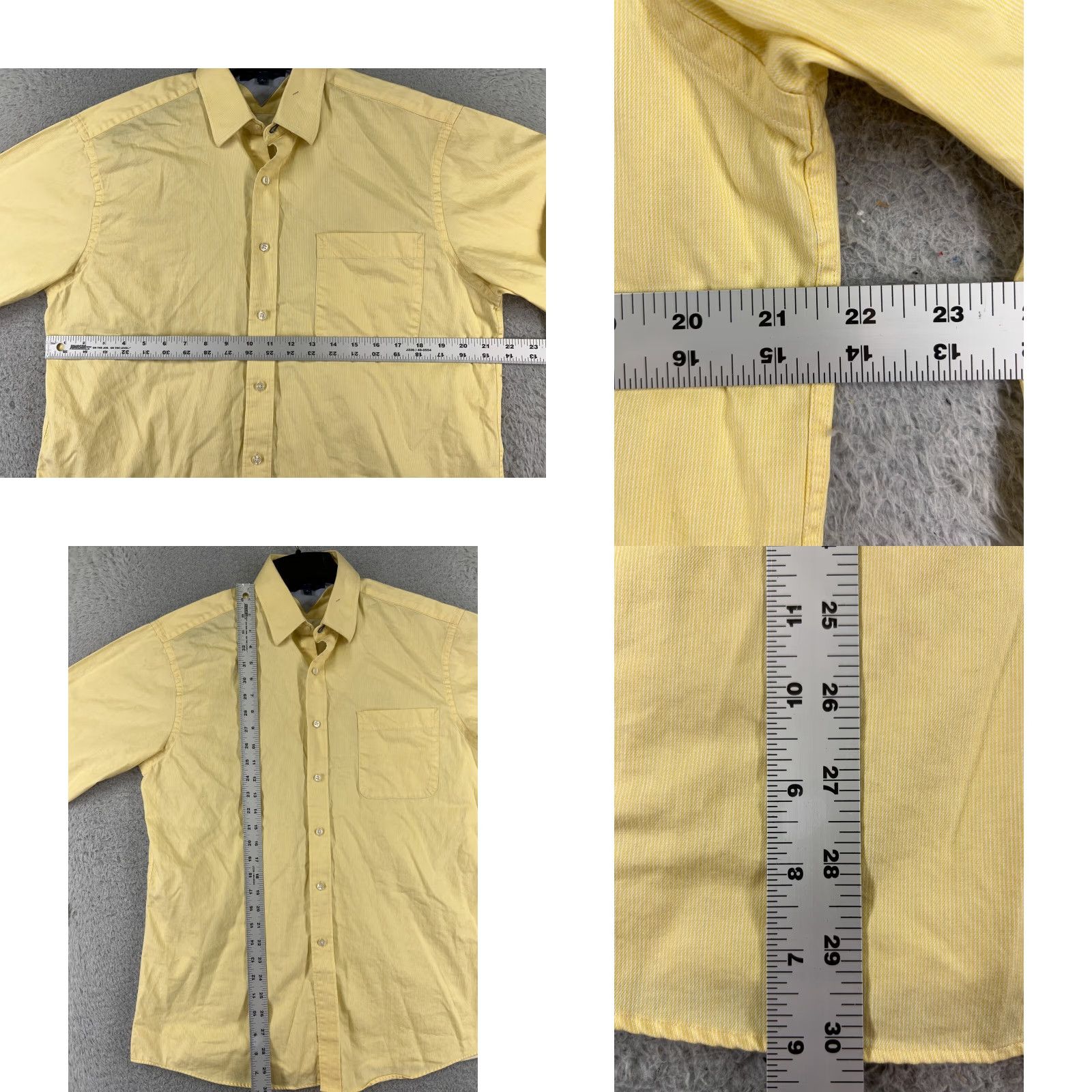 Tommy Hilfiger Tommy Hilfiger Shirt Men 16 Yellow 32-33 Button Regular Fit Pocket Long Sleeve Size US L / EU 52-54 / 3 - 8 Thumbnail