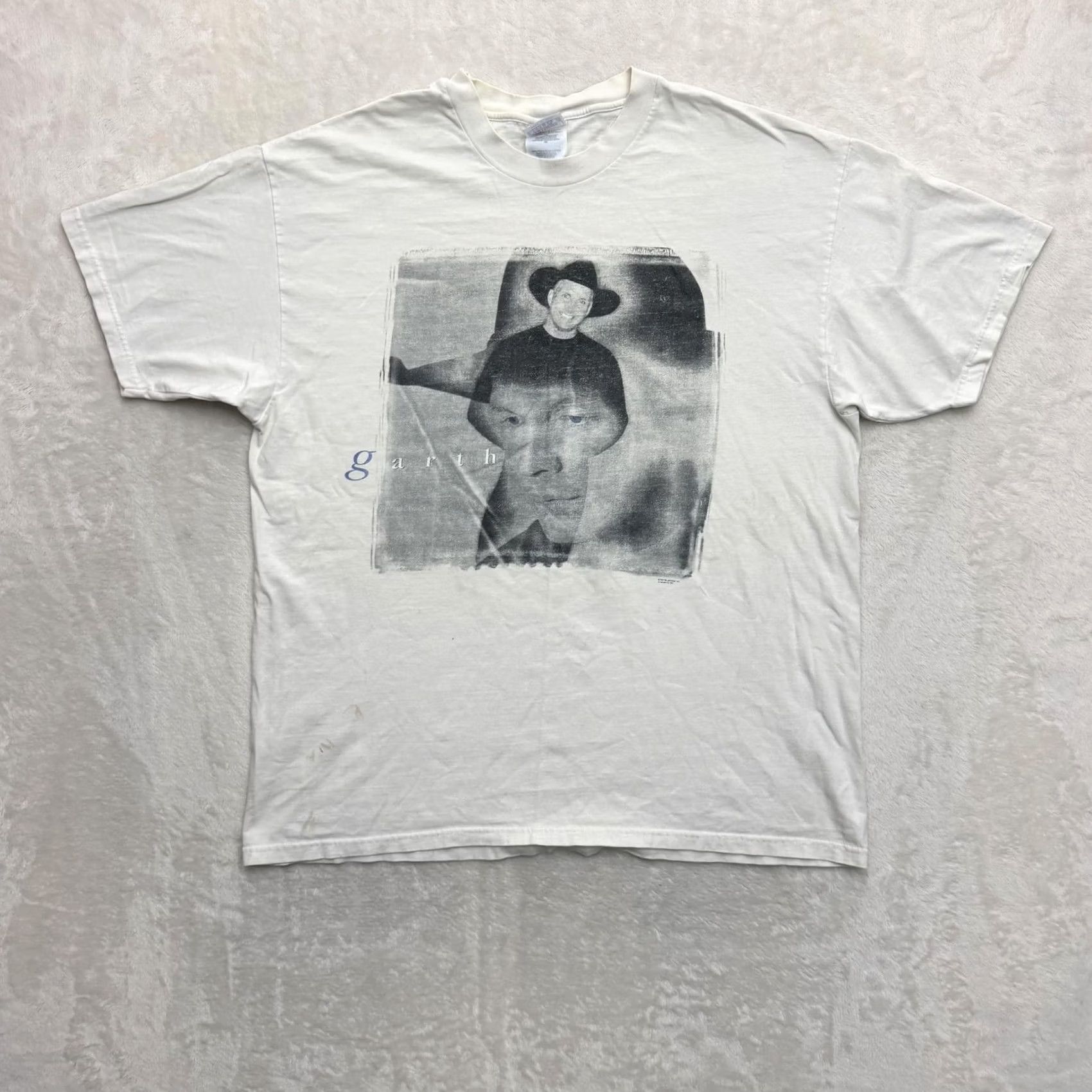 Hanes VINTAGE Hanes Garth Brooks Shirt Mens XL White Graphic 90s Tee Size US XL / EU 56 / 4 - 2 Thumbnail