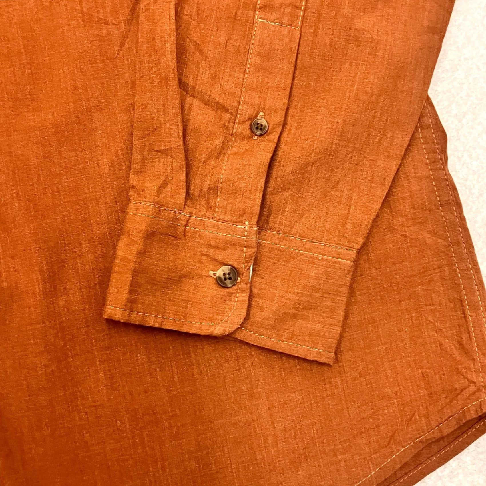 Lee Lee Shirt Mens Large Rust Orange Long Sleeve Regular Fit Cotton Blend Size US L / EU 52-54 / 3 - 3 Thumbnail