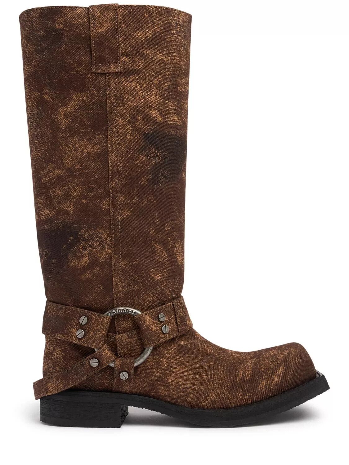 Acne Studios ACNE STUDIOS Balius Rust Brown Denim Buckle Boots N&A Size US 6 / IT 36 - 1 Thumbnail