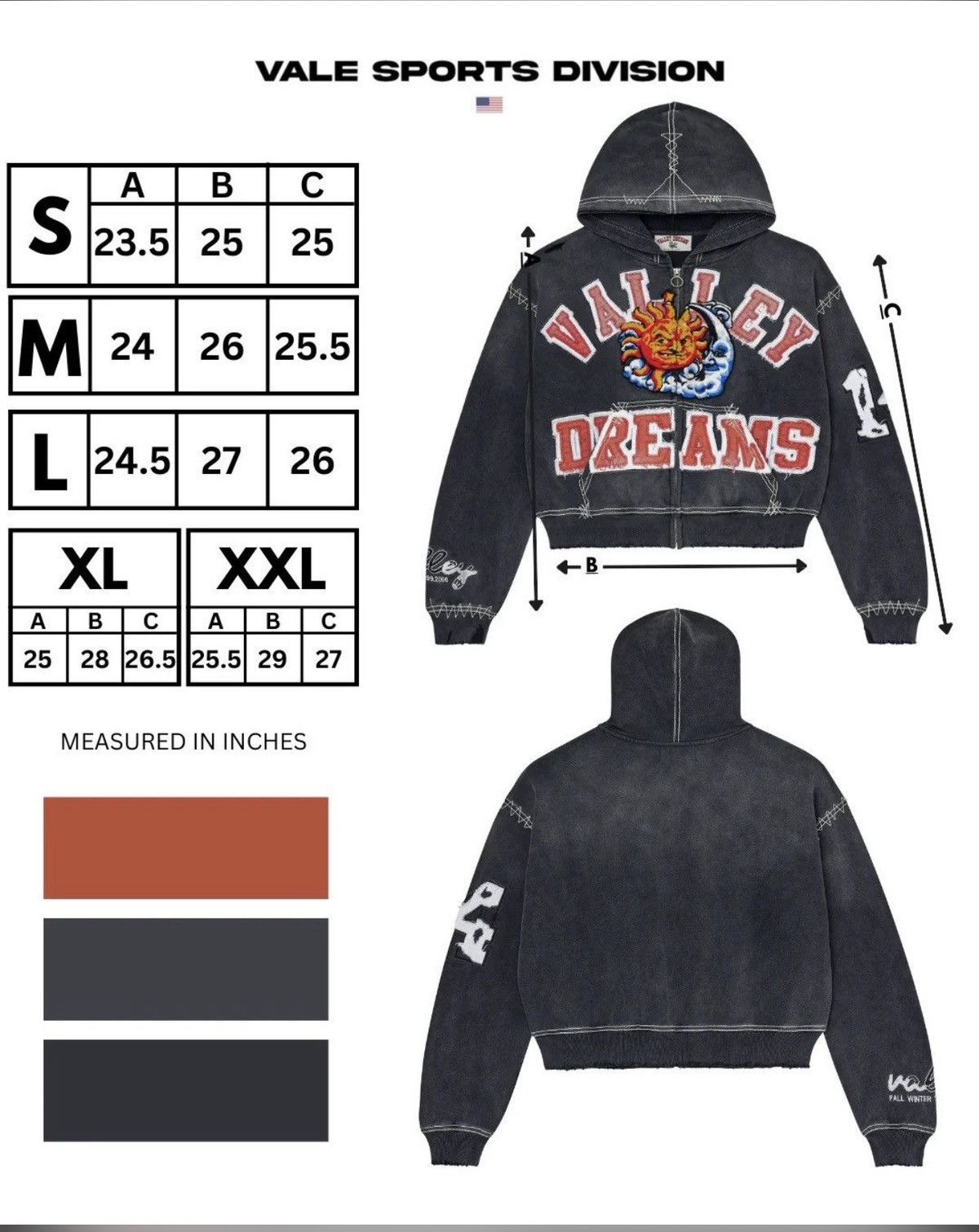 Vale Vale Black Sunny Zip Up Sun Moon Valley Dream Hoodie Size M Size US M / EU 48-50 / 2 - 3 Thumbnail