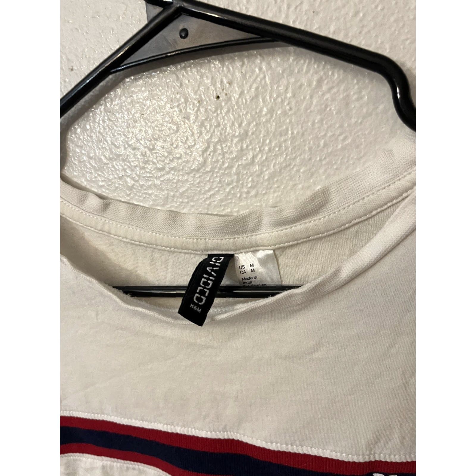 H&M VINTAGE H&M Cotton Blend T-Shirt Women Medium White Short Sleeve Casual All Seasons Graphic Logo Size M / US 6-8 / IT 42-44 - 2 Thumbnail
