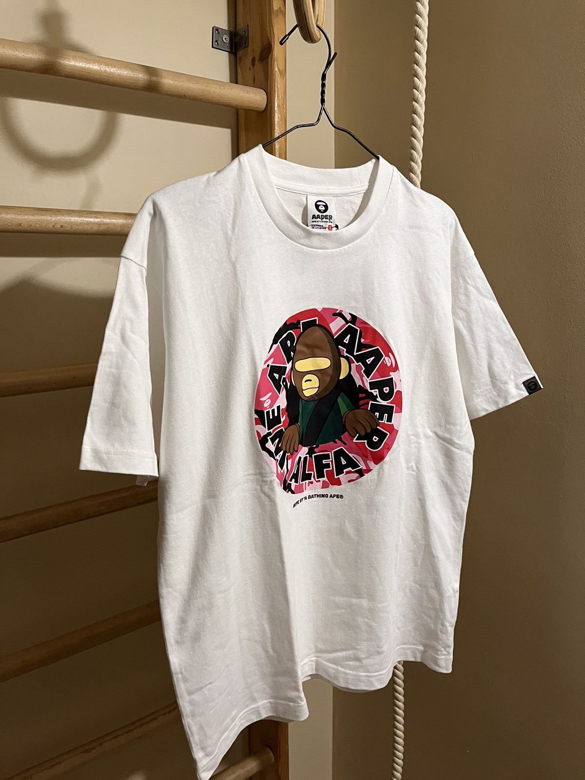image of Aape Alfa Tee in White, Men's (Size Medium)