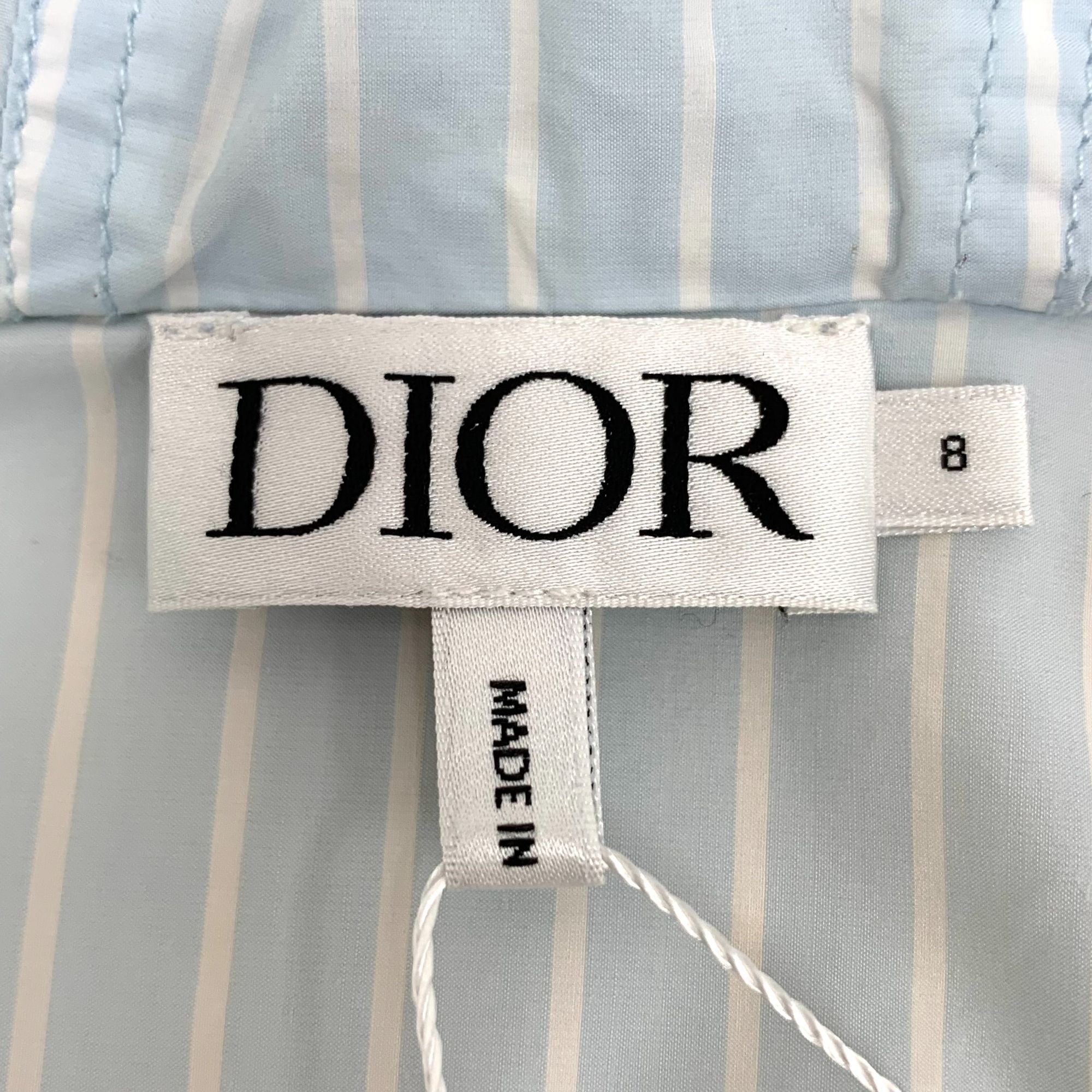 Dior Dior Light Blue Striped Hooded Cotton Blend Long-Sleeve Jack Size M / US 6-8 / IT 42-44 - 2 Thumbnail