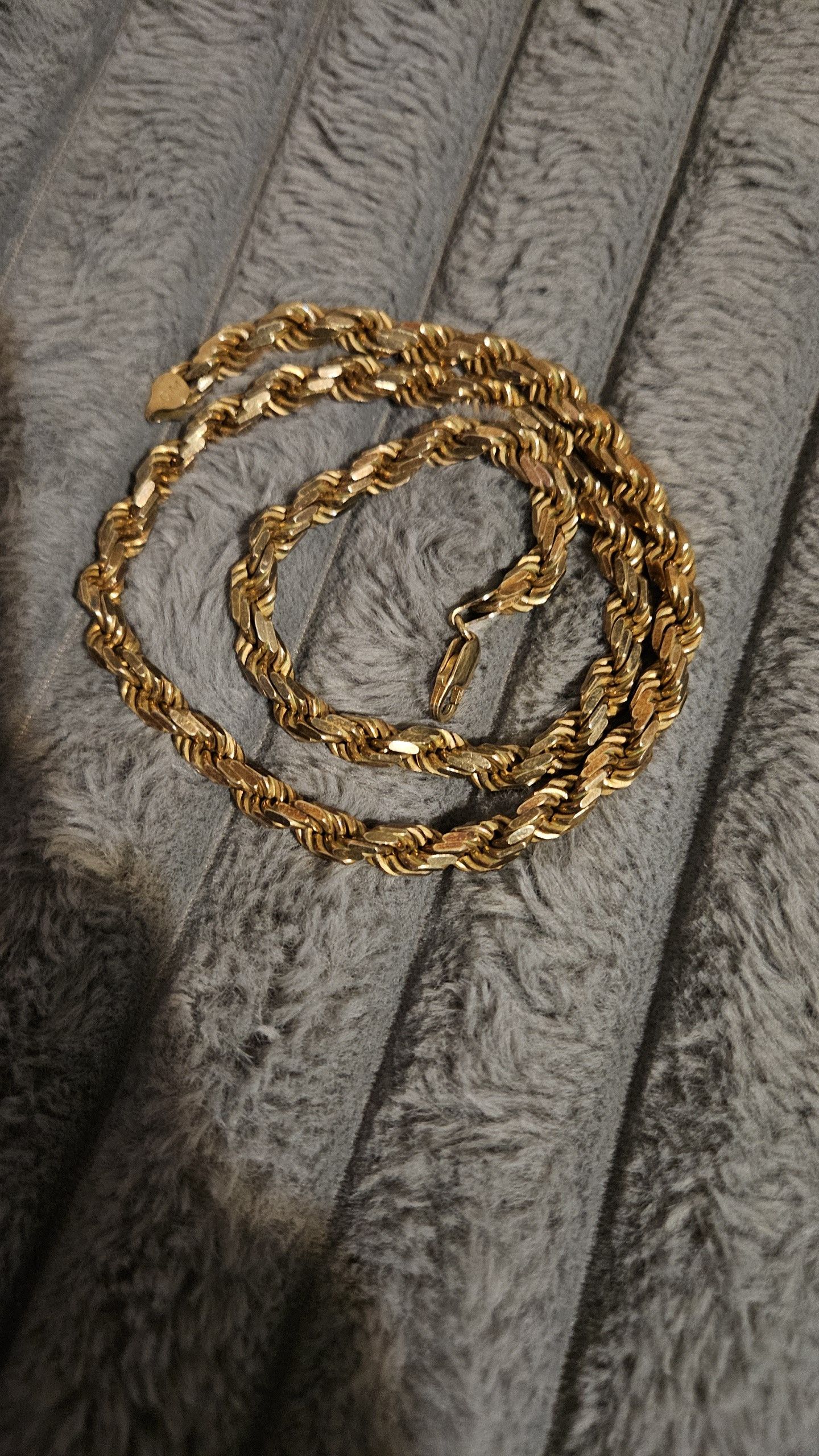 Other Diamond Cut Rope Chain Soild 925 Silver with gold plating Size ONE SIZE - 1 Thumbnail