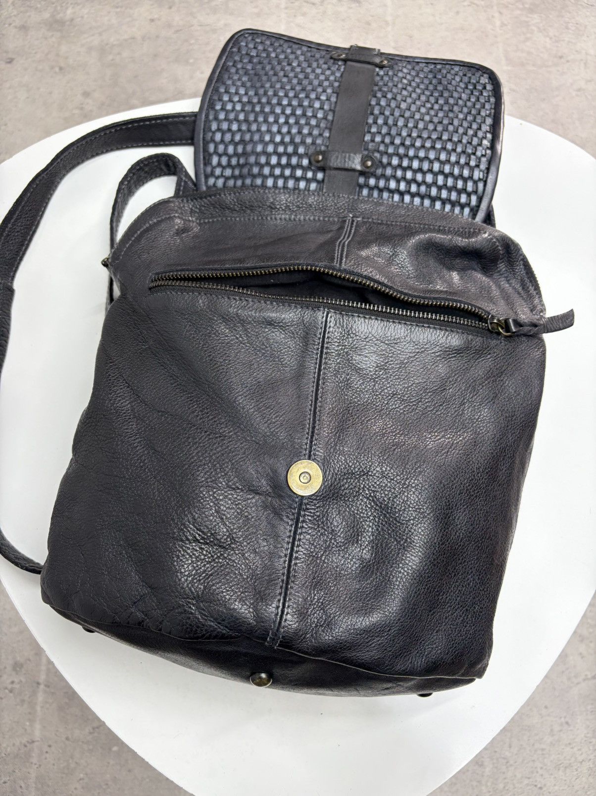 KMRii Vintage Leather Backpack Shoulder Bag 2Way Y2K Distressed Size ONE SIZE - 7 Thumbnail