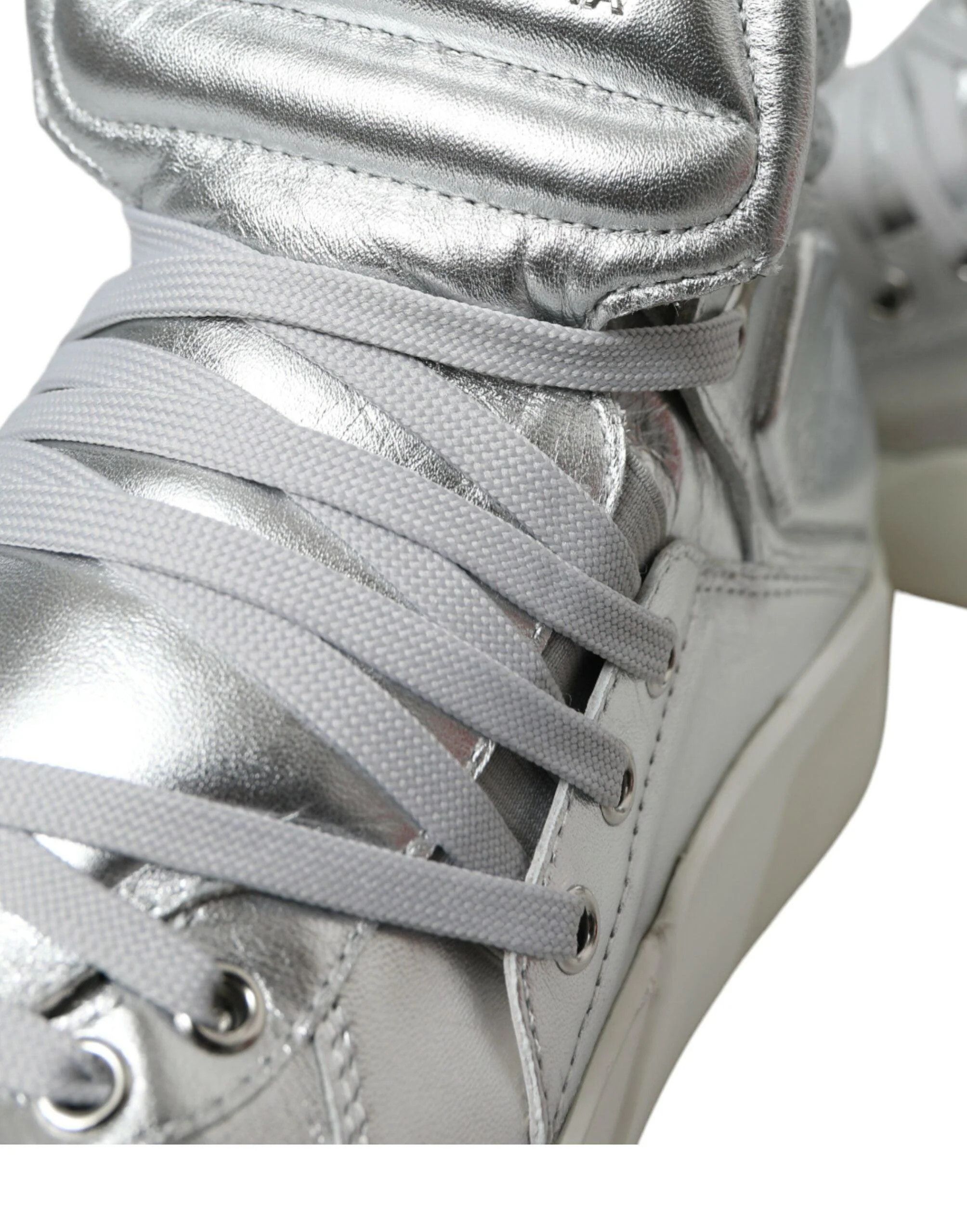 Dolce & Gabbana o1y0125 Logo Hi-Top Sneakers in Silver Size US 7 / EU 40 - 4 Thumbnail