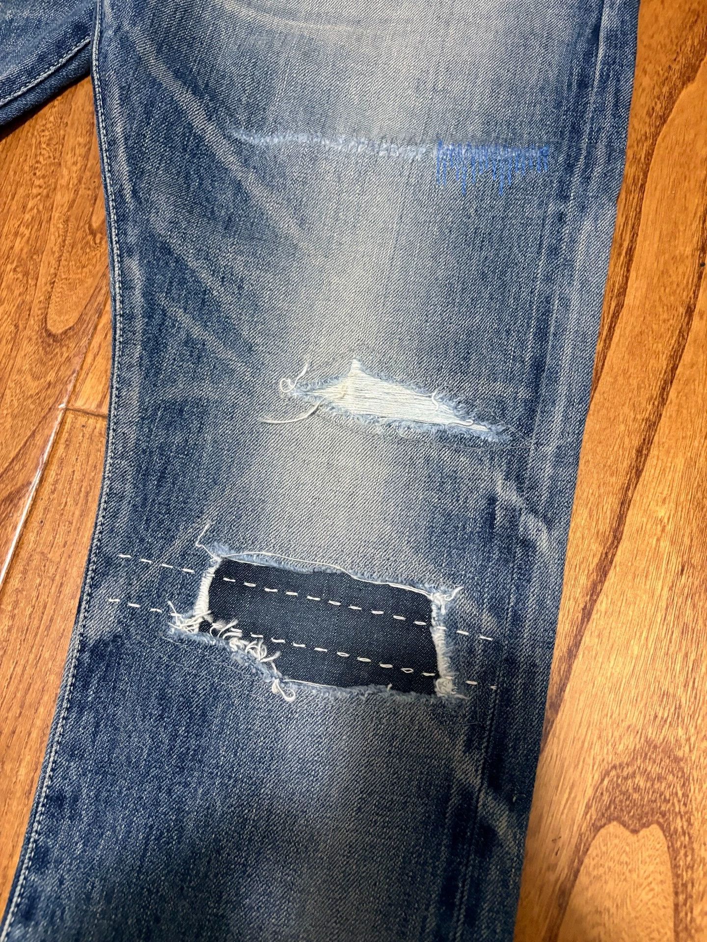 Neighborhood NBHD CLAW SAVAGE 19AW Washed Patch Narrow Jeans M Size US 32 / EU 48 - 3 Thumbnail