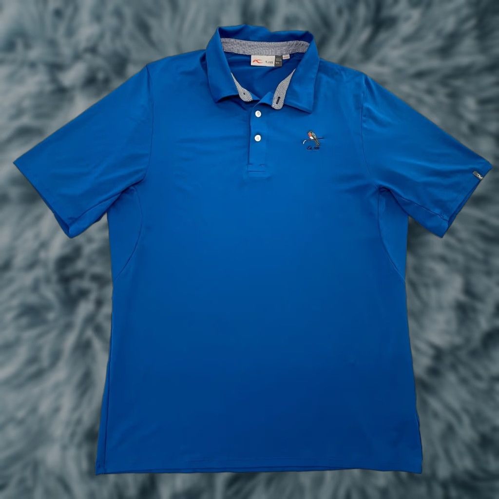 KJUS KJUS Polo Shirt The Patterson Country Club Golf Men Soren Solid Blue Adult Large Polo Shirt Size US L / EU 52-54 / 3 - 1 Thumbnail