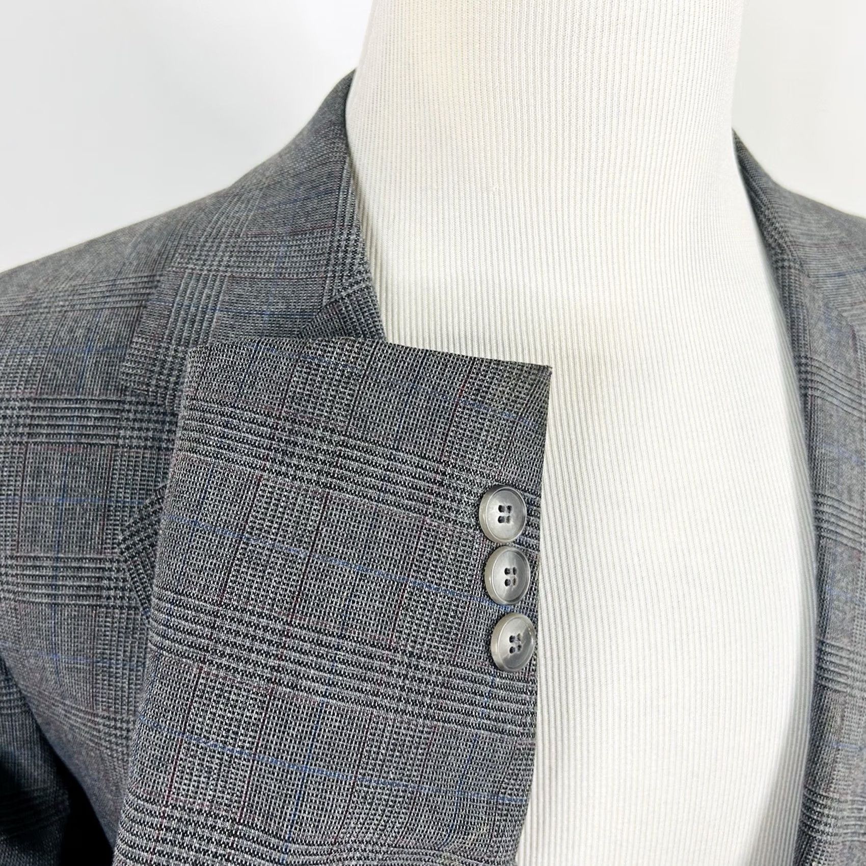 Levi's VINTAGE Levi's Struass 42R Sport Coat Wool Gray Glen Plaid Two-Button Single-Breasted Notch Lapel Formal Mens Reg Size US XS / EU 42 / 0 - 4 Thumbnail