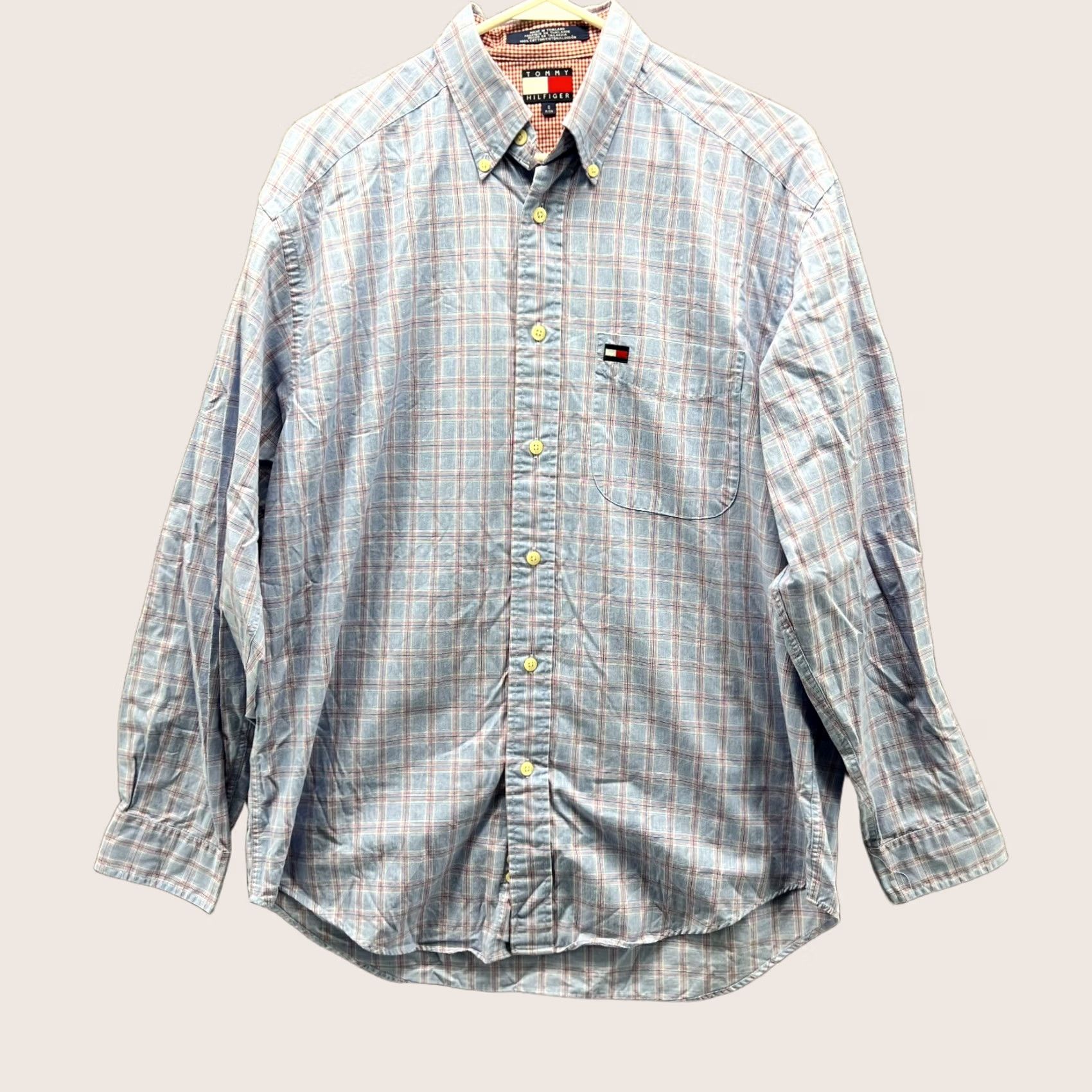 Tommy Hilfiger VINTAGE Tommy Hilfiger Shirt Mens Small Blue Pink Button-Down Plaid Pocket 90s Casual Size US S / EU 44-46 / 1 - 1 Thumbnail