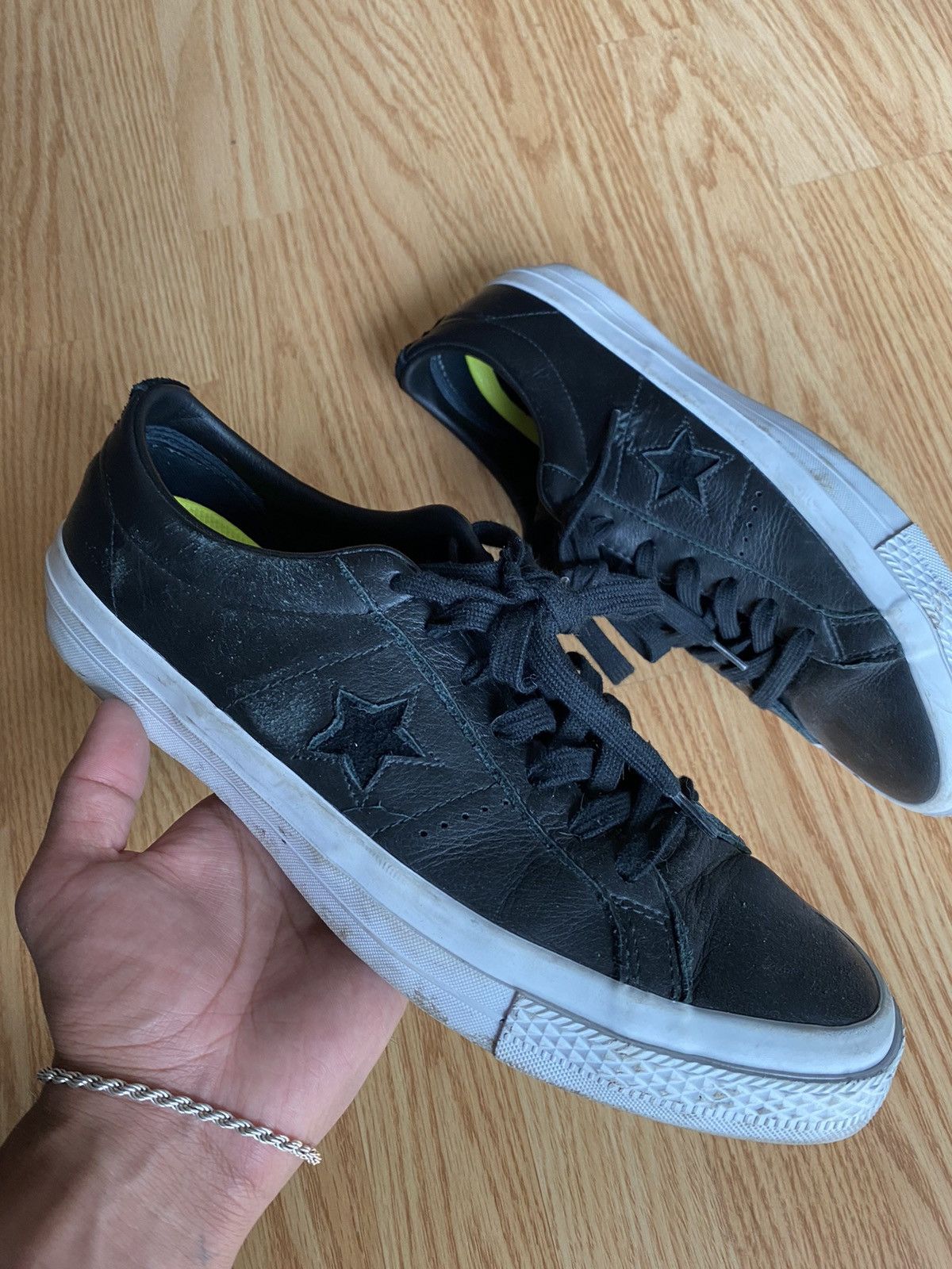 Converse Black Converse One Star Leather Sneakers Shoes Size US 10 / EU 43 - 1 Thumbnail