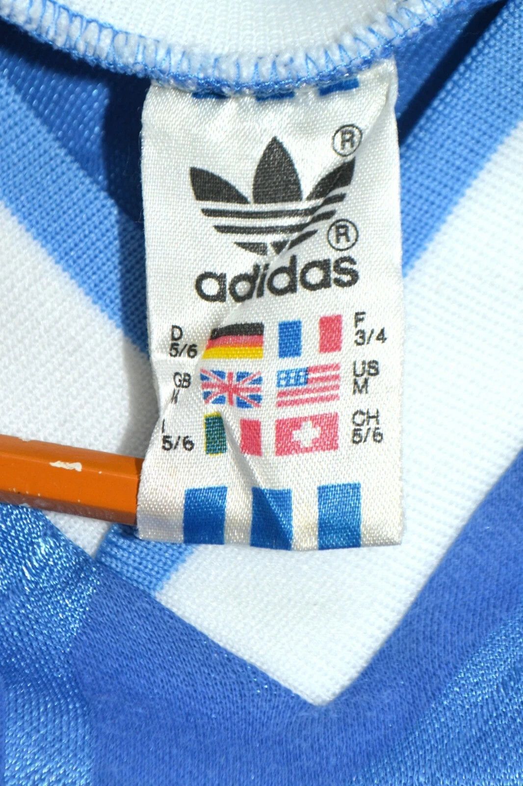 Adidas ADIDAS VINTAGE 1986/1987/1988 BLUE FOOTBALL SHIRT JERSEY M Size US M / EU 48-50 / 2 - 6 Thumbnail