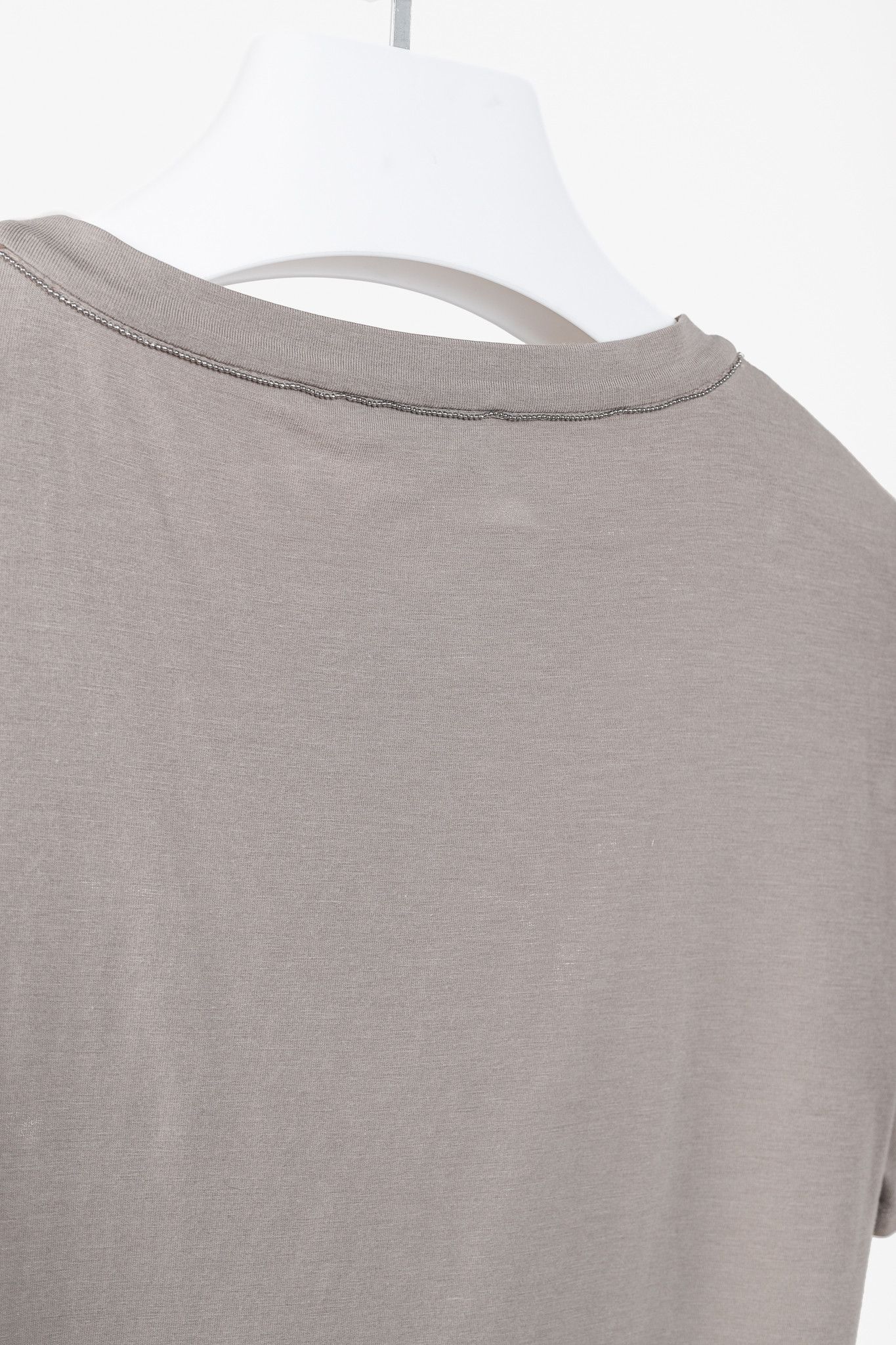 Brunello Cucinelli Brunello Cucinelli SS/16 Cotton Jersey Monili-Bead T-Shirt Size XL / US 12-14 / IT 48-50 - 6 Thumbnail