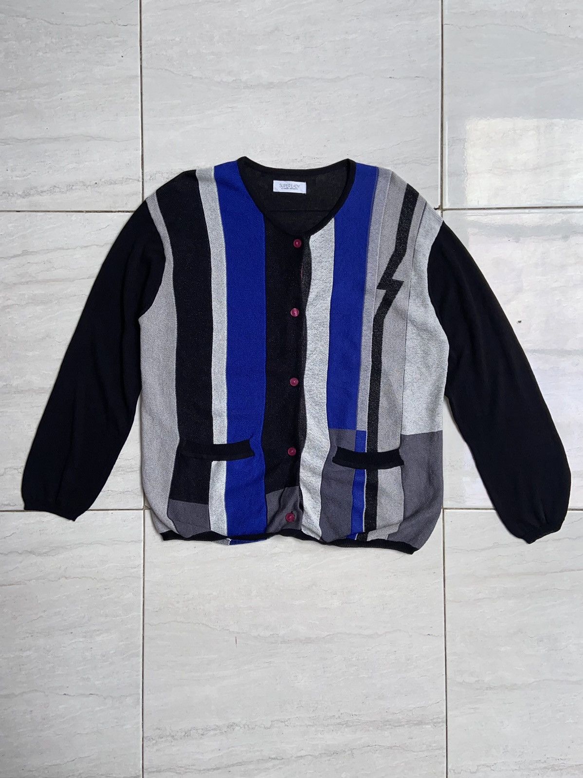Designer × Japanese Brand × Kansai Yamamoto KANSAI YAMAMOTO Striped Cardigan Size L / US 10 / IT 46 - 1 Thumbnail