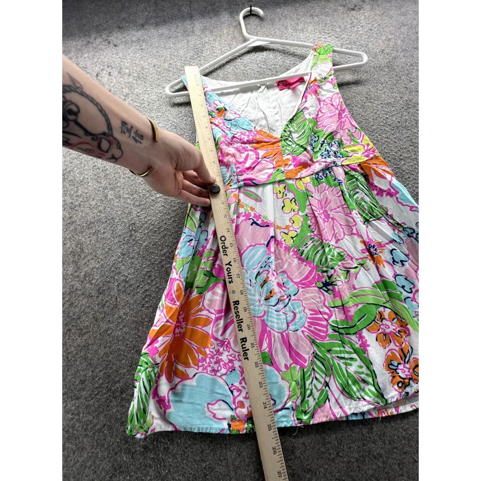 Lilly Pulitzer Lilly Pulitzer Dress Womens XS Multicolor Floral V Neck Fit & Flare Sundress Size XS / US 0-2 / IT 36-38 - 2 Thumbnail