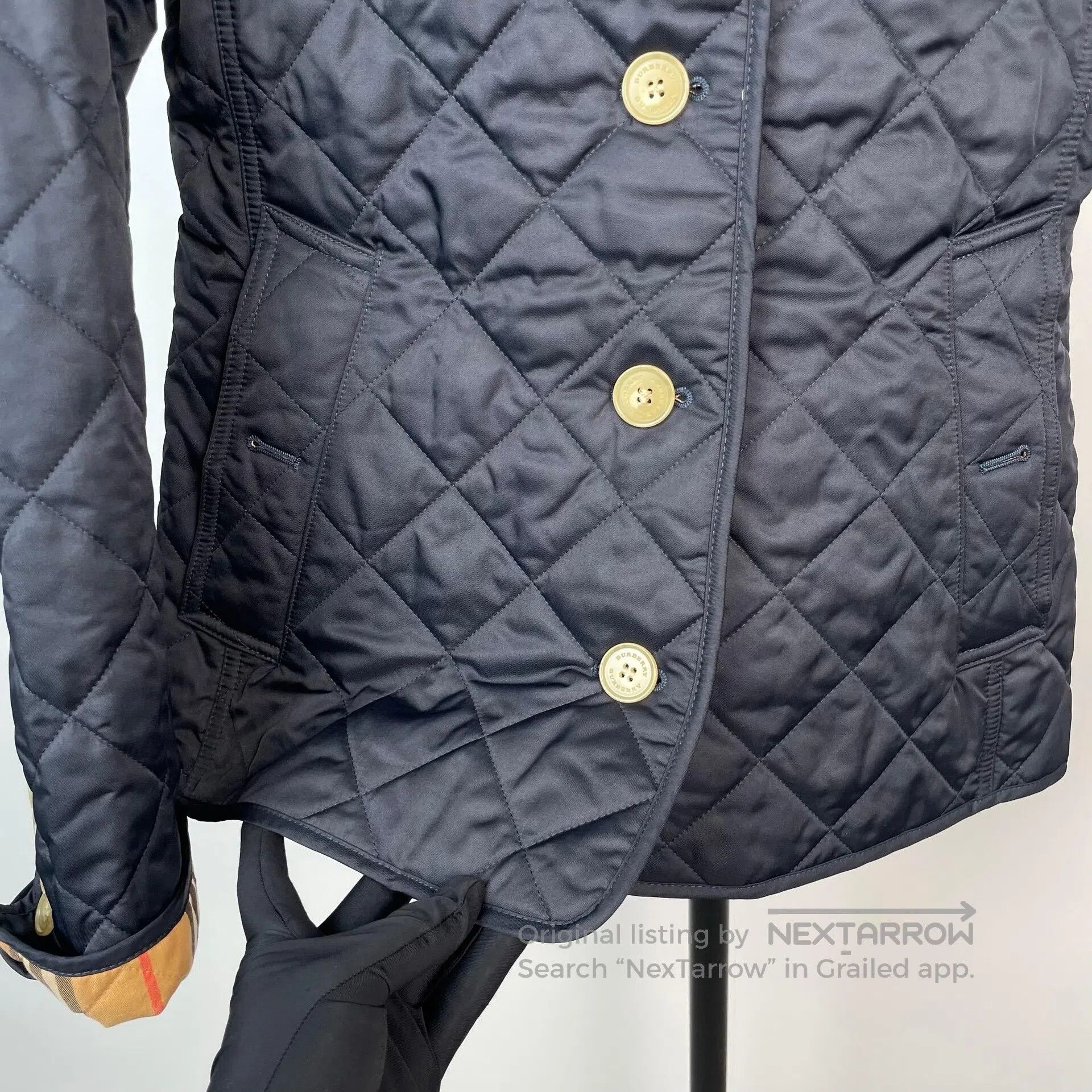 Burberry Burberry Blue black diamond quilted single-breasted jacket Size US L / EU 52-54 / 3 - 8 Thumbnail