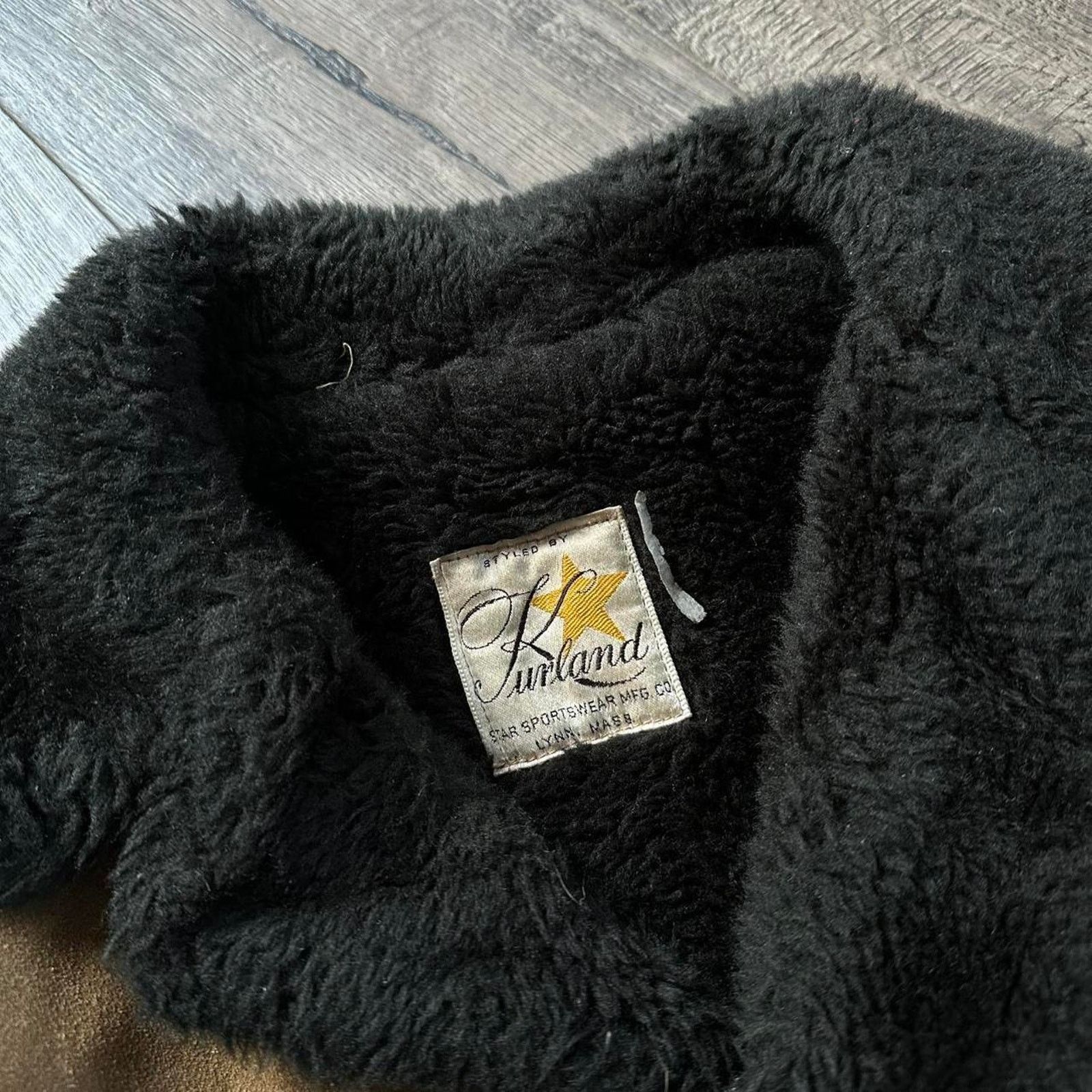 Vintage Vintage 50s Kurland Star Suede Fur Lined Blazer Jacket Coat Size L / US 10 / IT 46 - 5 Thumbnail