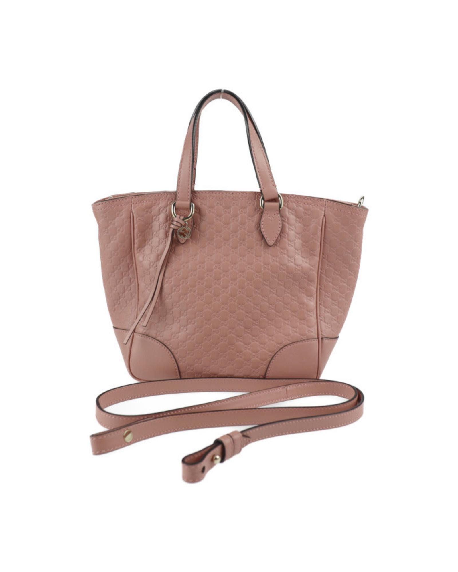 image of Authentic Gucci MicroGuccissima Small Bree Tote In Pink, Women's