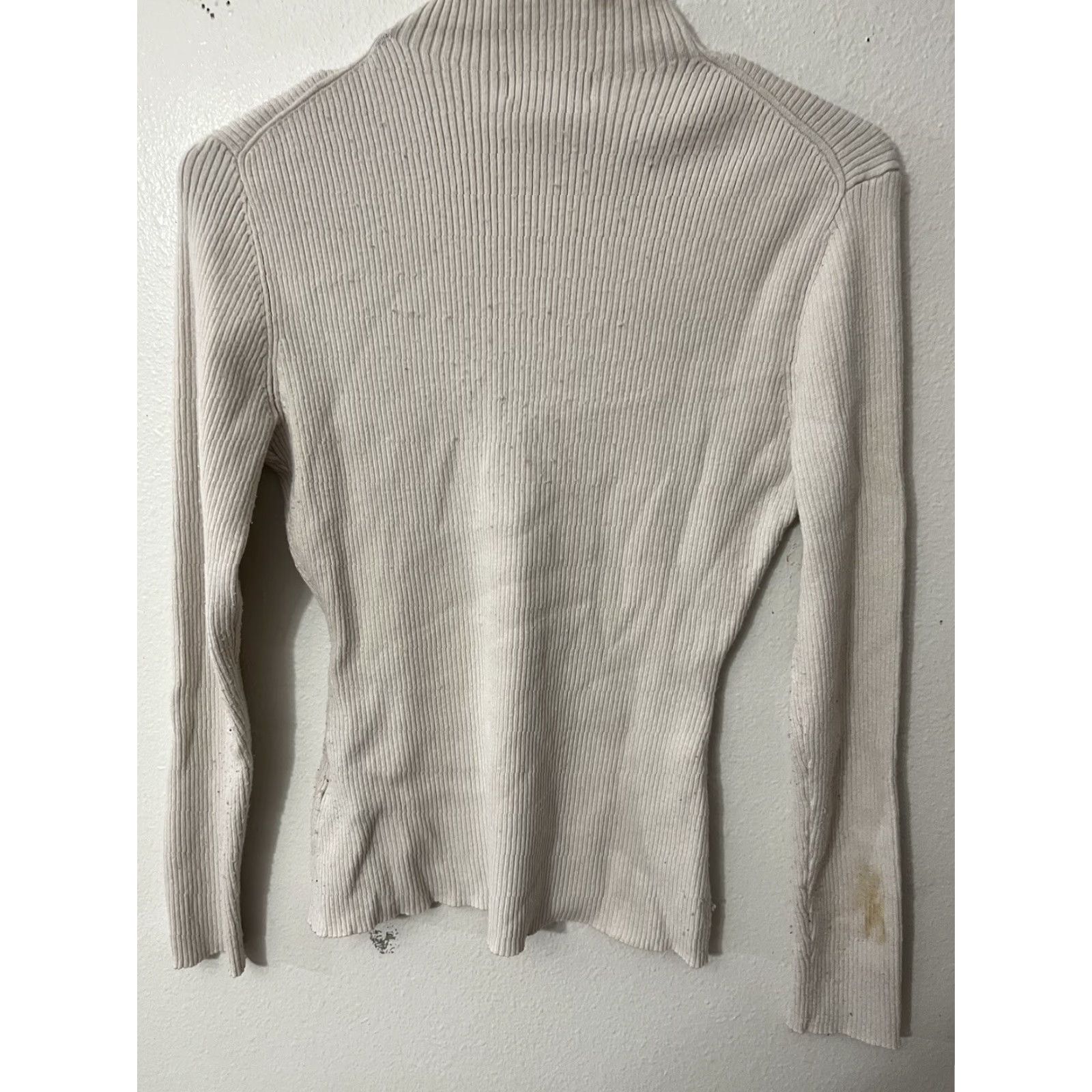 H&M H&M Pullover Sweater Ivory Mock Neck Long Sleeve Mock Neck Large Womens Size L / US 10 / IT 46 - 3 Thumbnail