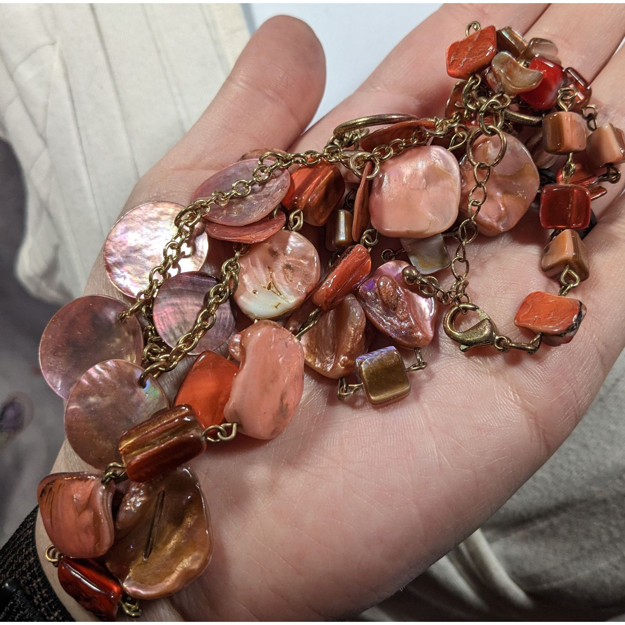 Other Vintage Mermaidcore Rose Pink Multilayer Shell Chip And Disc Size ONE SIZE - 5 Thumbnail