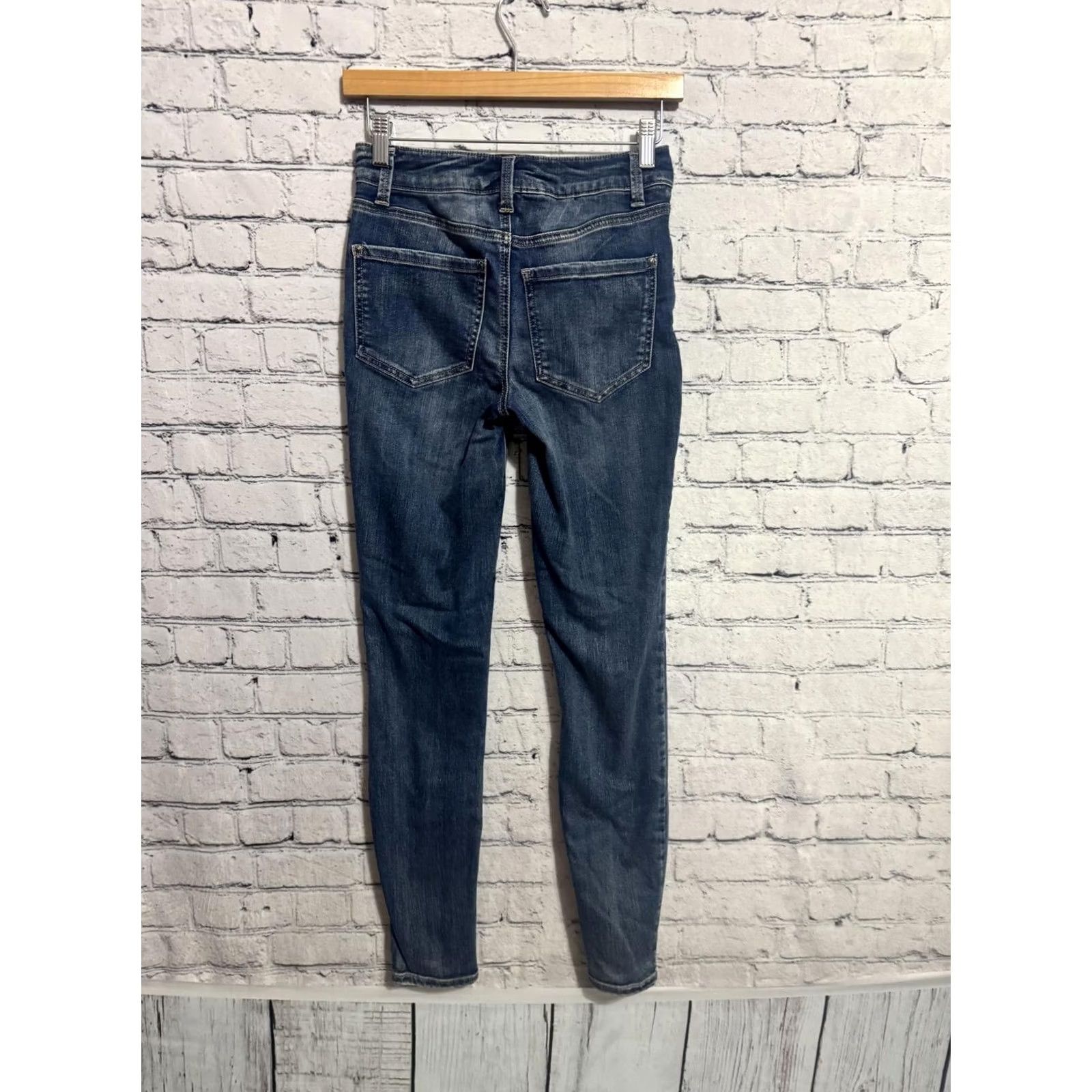 Vintage Maurices Everflex High-Rise Women's Jeans Size 0 Regular Blue Denim Dark Wash 26x29 Slim? Size 26" / US 2 / IT 38 - 6 Thumbnail