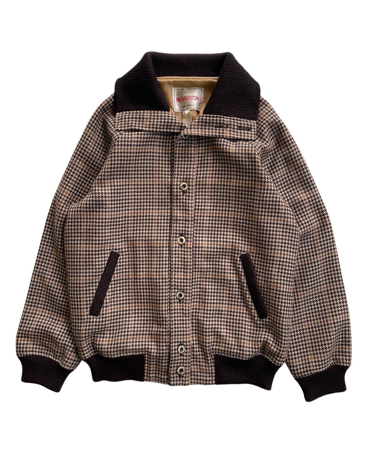 Japanese Brand 90s Mr.Varton Wool Tweed Blouson Jacket Size US L / EU 52-54 / 3 - 1 Thumbnail
