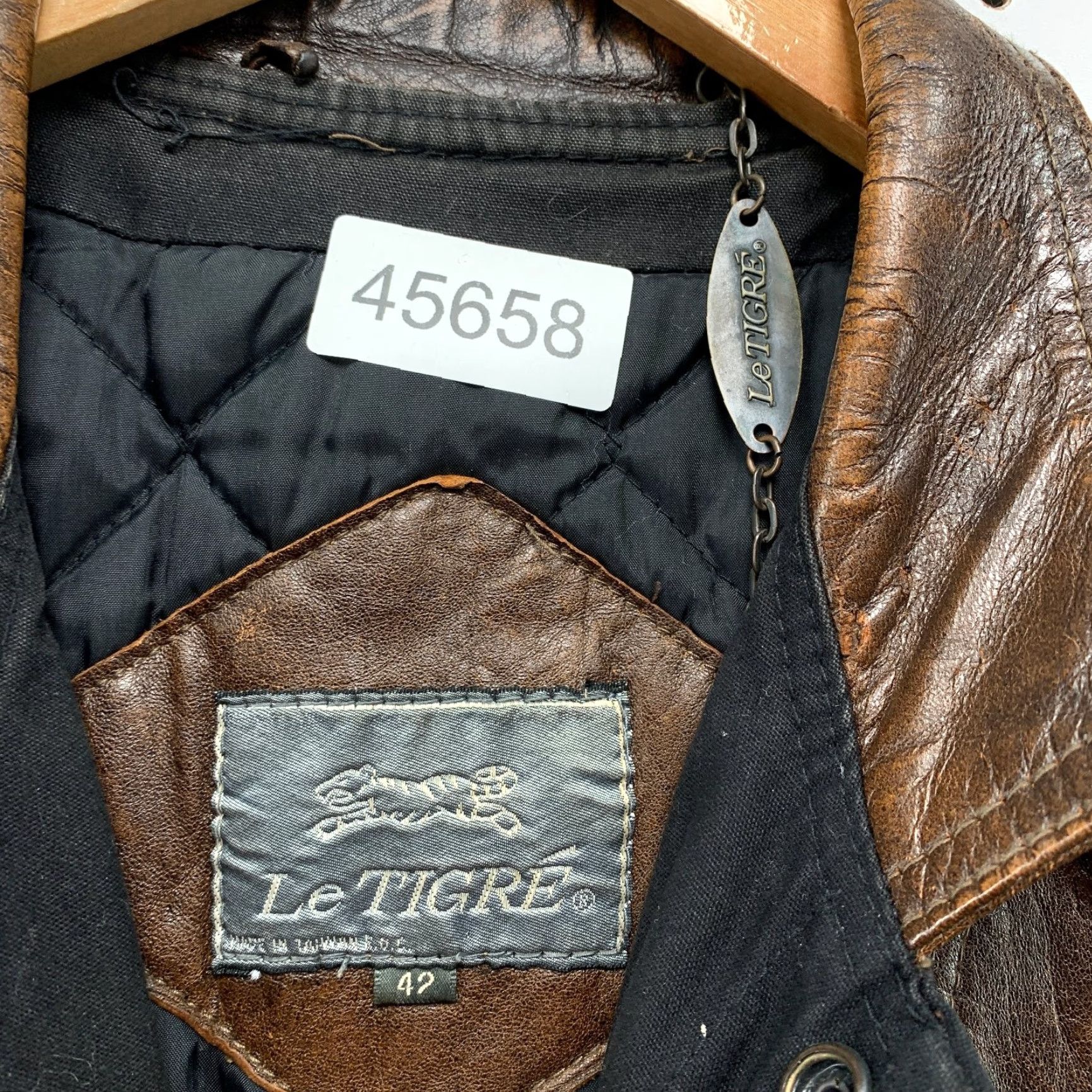 Vintage VINTAGE Le TIGRE Leather Vest Mens 42 Brown Insulated Sleeveless Jacket Size US XS / EU 42 / 0 - 6 Thumbnail