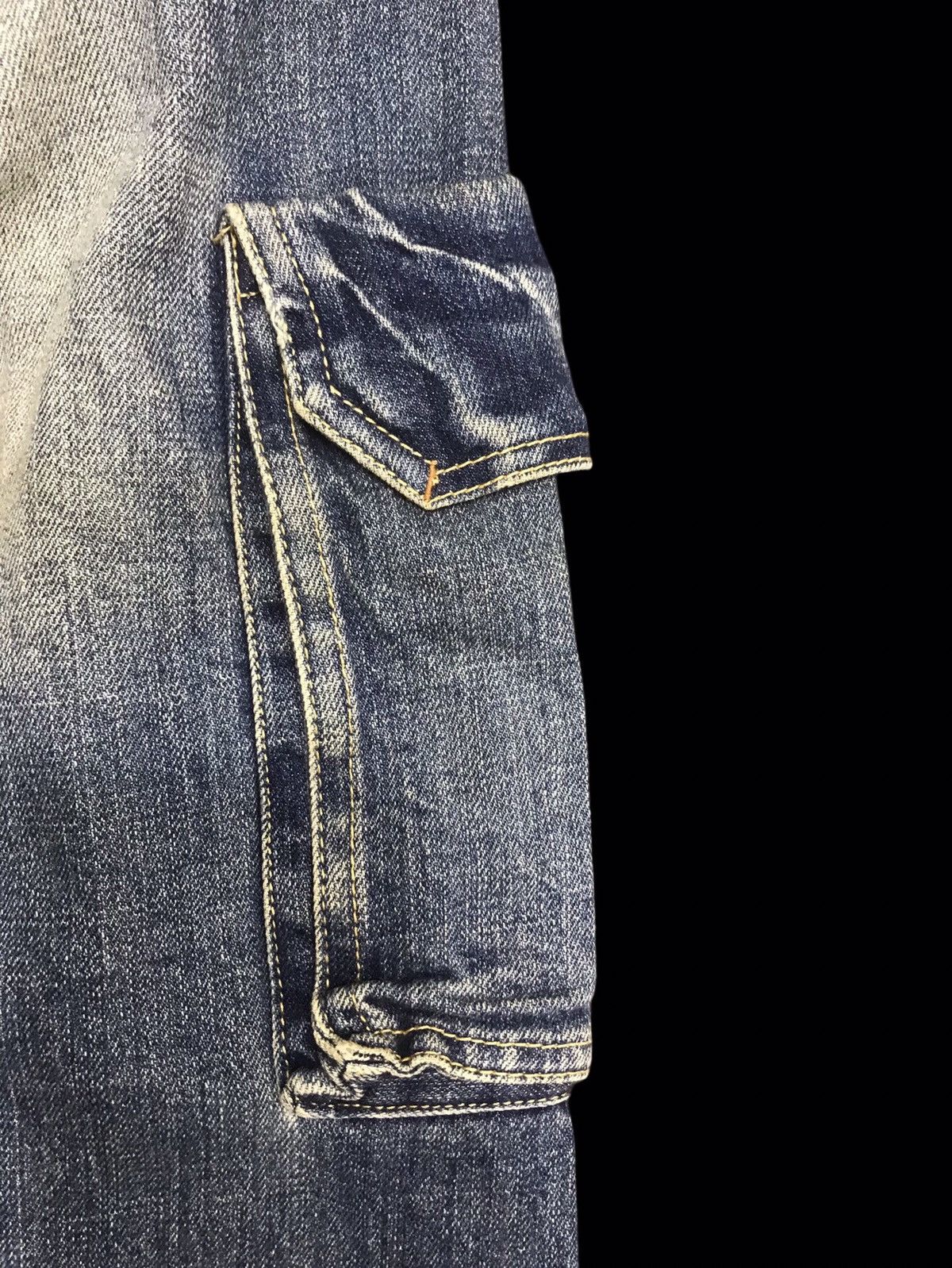 Global Work 💥JAPAN STYLE💥RARE GLOBAL WORK BLUE WASH CARGO DENIM F211 Size US 30 / EU 46 - 15 Thumbnail