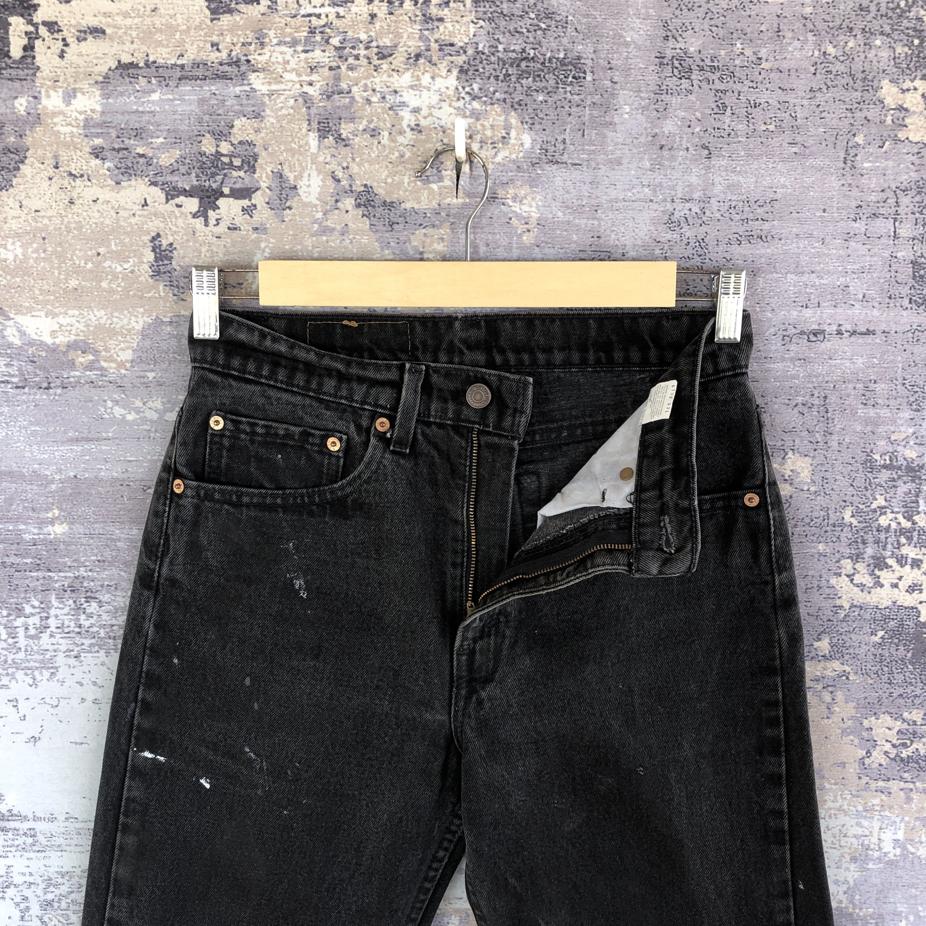 Levi's Vintage 90s Levis 505 Faded Black Paint Splatter Jeans Denim Size 28" / US 6 / IT 42 - 5 Thumbnail